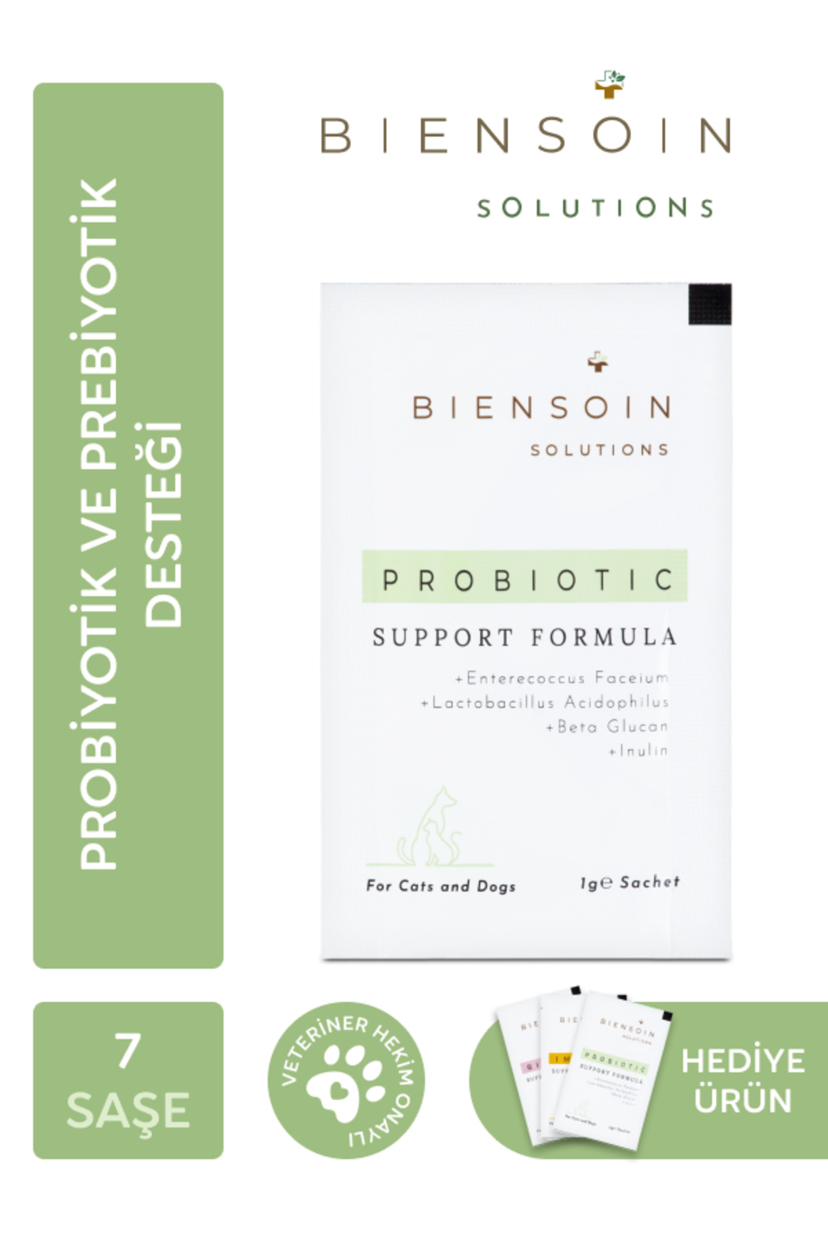 پودر پروبیوتیک و پری‌بیوتیک سگ بیانسوین سولوشنز Biensoin Solutions، ۷ ساشه ۱ گرمی