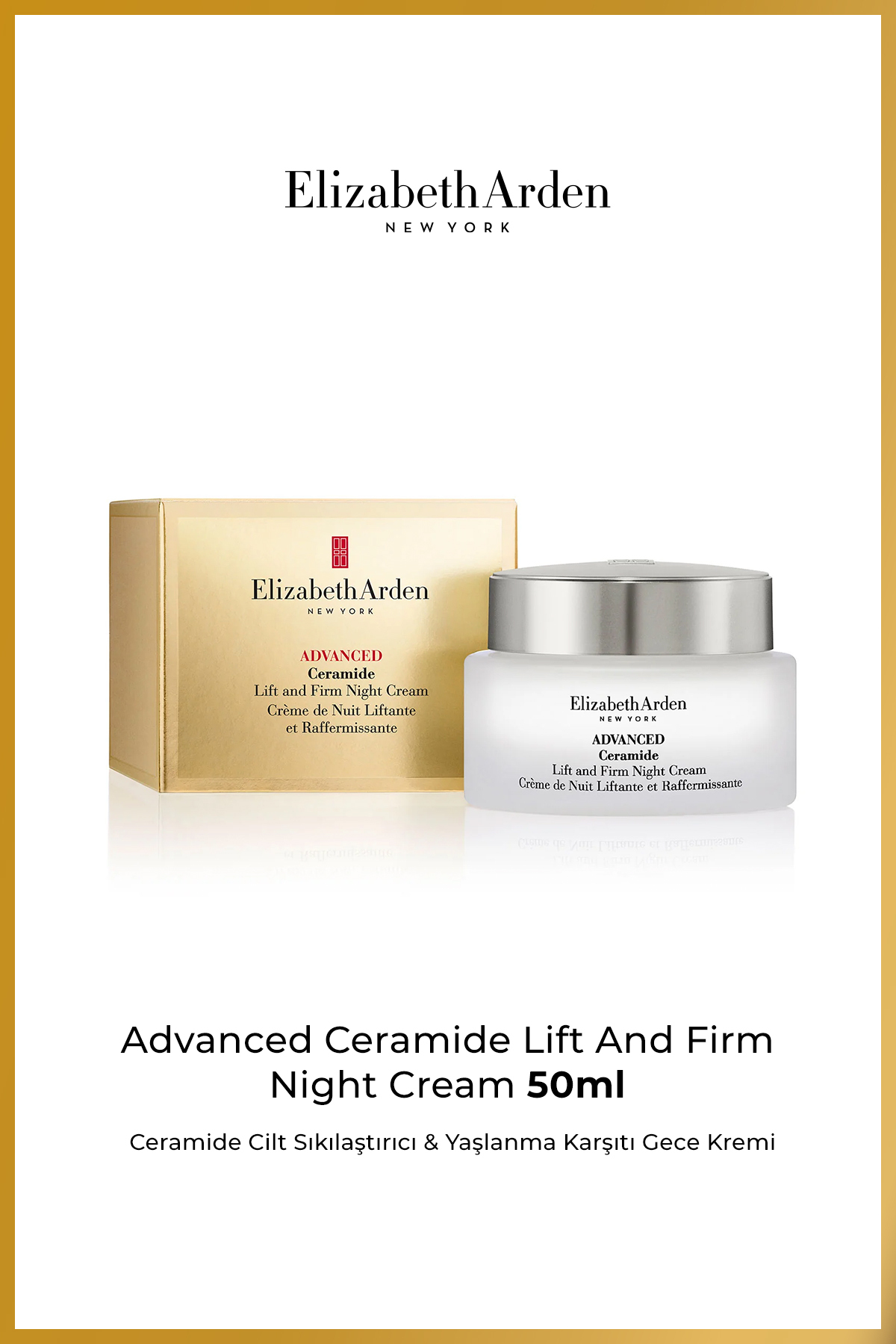 کرم صورت آسانسور سرامید و شب محکم 50 میل Elizabeth Arden
