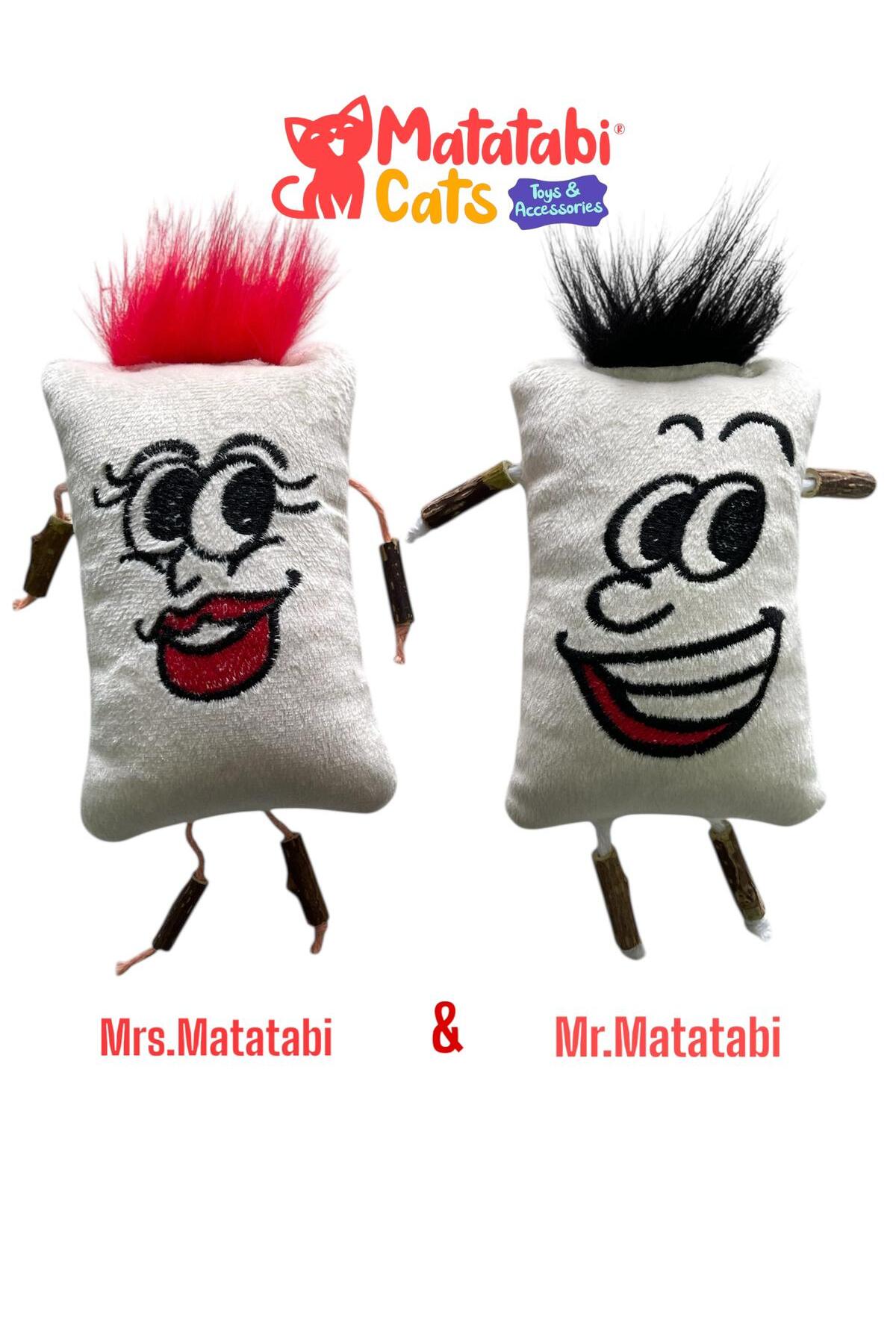 اسباب‌بازی پارچه‌ای صدادار گربه، ۱۲ سانتی‌متر، Mrs. Matatabi ماتاتابی کتس MATATABİ CATS سفید