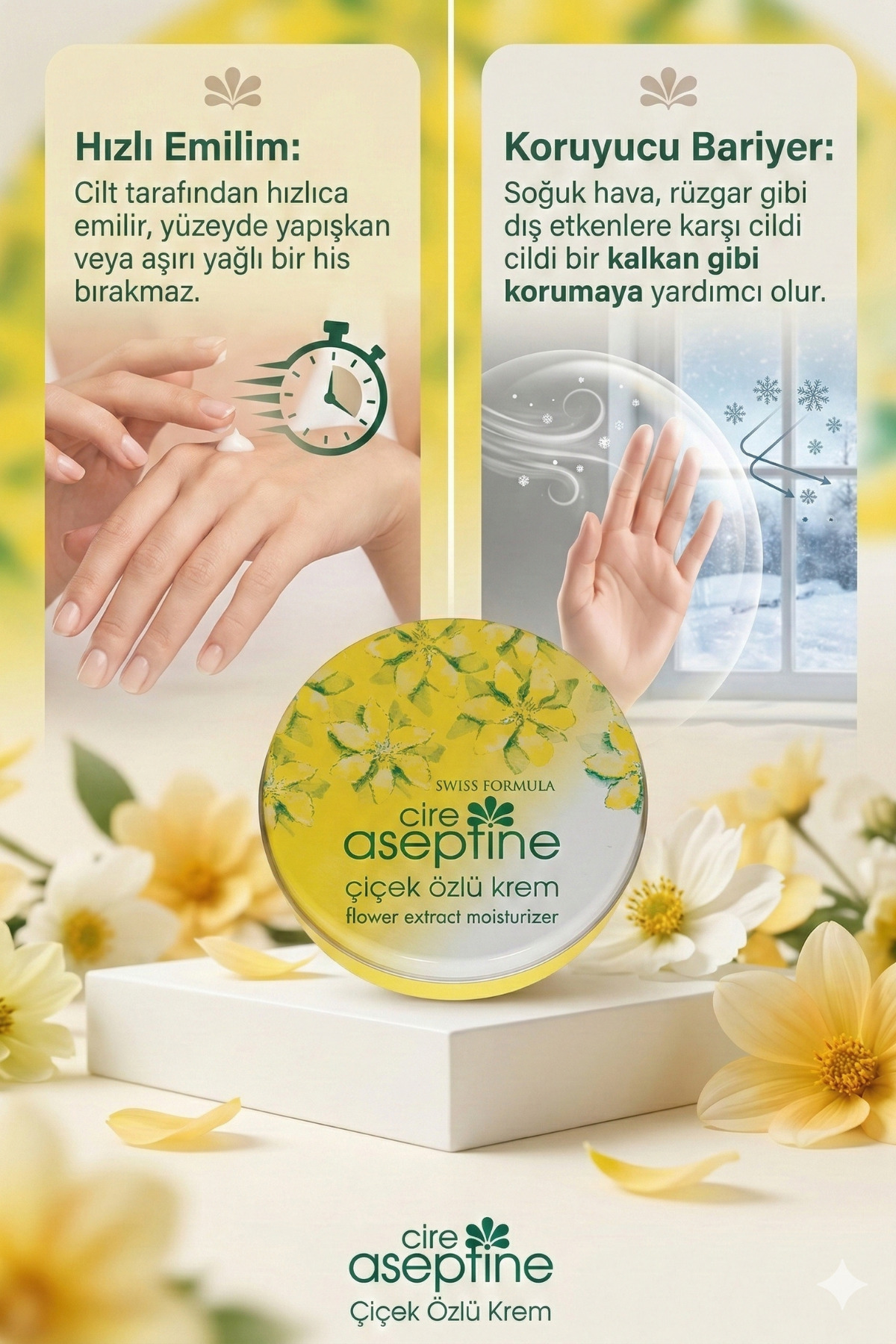 کرم بدن با عصاره گل در قوطی فلزی 250 میلی لیتر مناسب برای مراقبت از پوست CIRE ASEPTINE