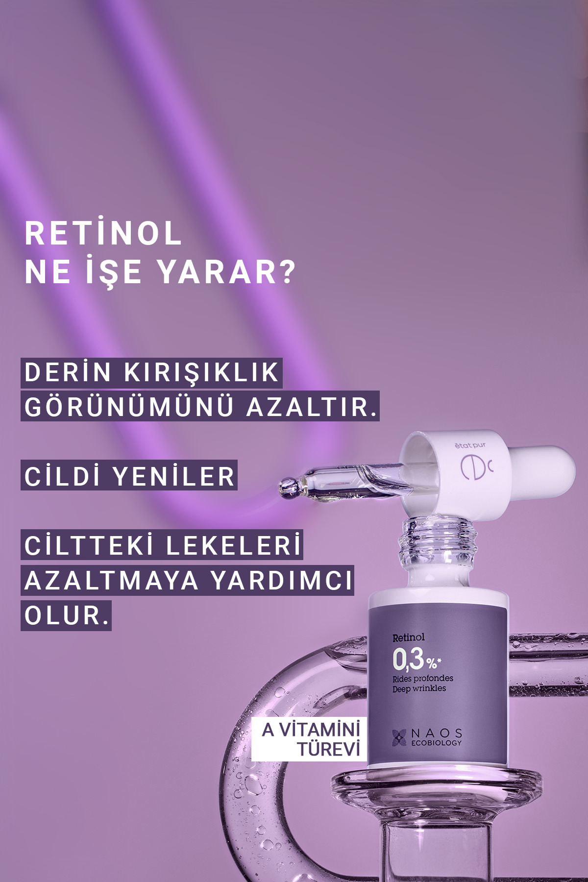 Etat Pur سرم مراقبت از چین و چروک پوست با غلظت پاک کننده Retinol 0.3%