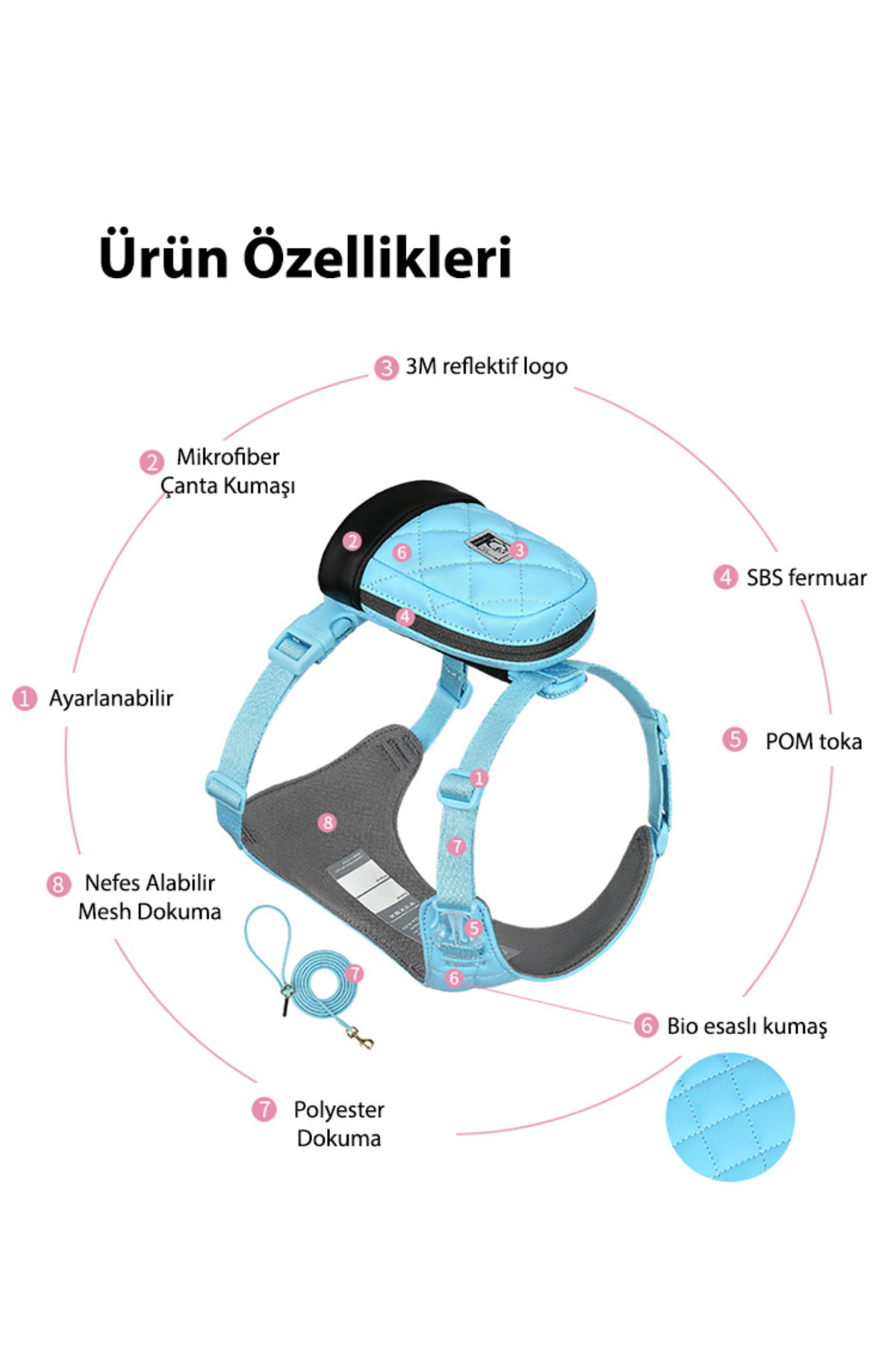 ست قلاده سینه‌ای زیست‌پایه صورتی ترو لاو True Love مدل PGT-015