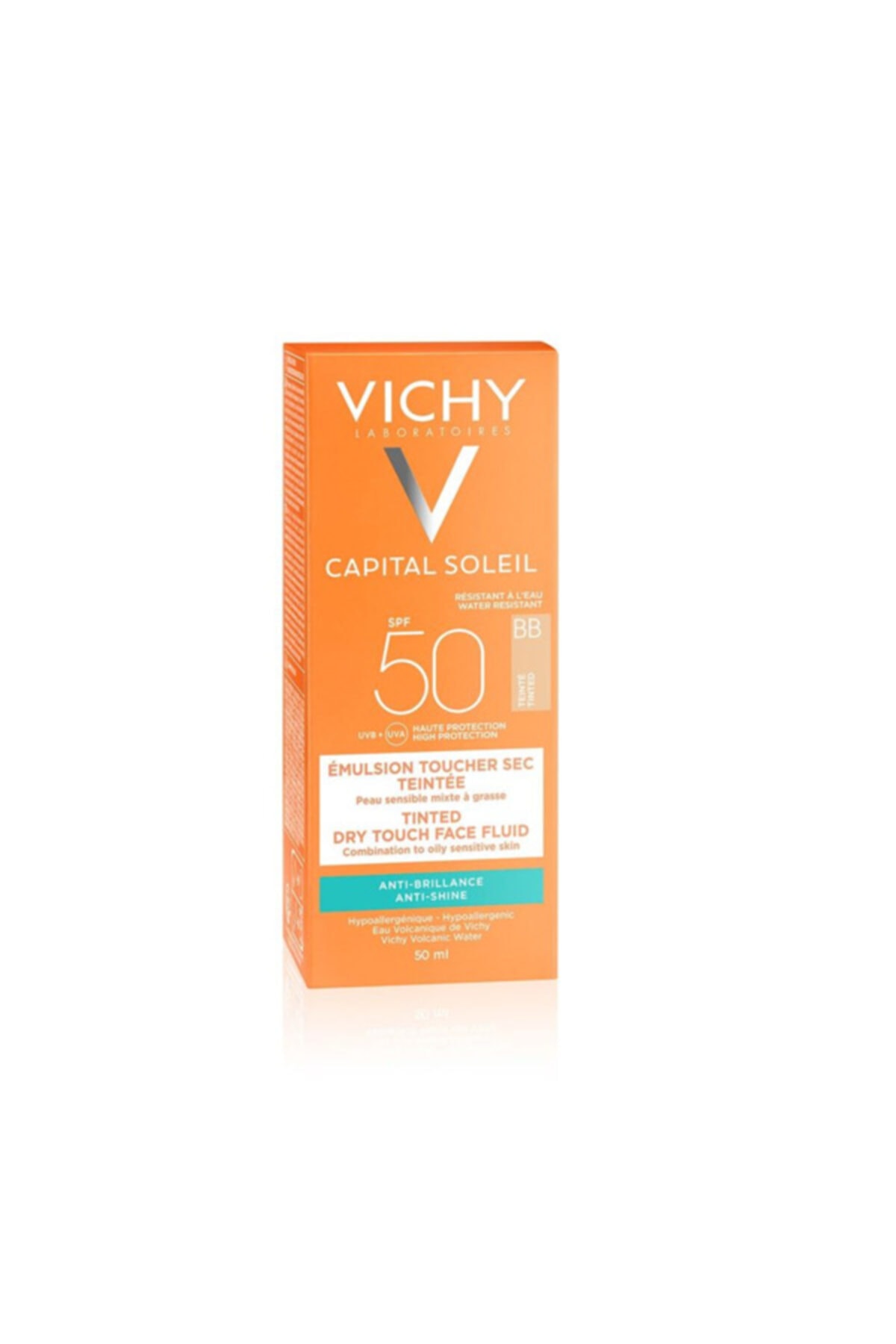 Vichy ضدآفتاب صورت کپیتال سوله تاشو خشک SPF 50+ رنگارنگ برای پوست مختلط/چرب 50 میلی لیتر