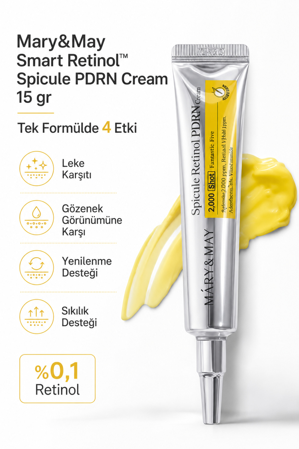 کرم صورت SMART RETINOL™ SPICULE RETINOL 15 گرم 0.1% رتینول PPM Mary &amp; May