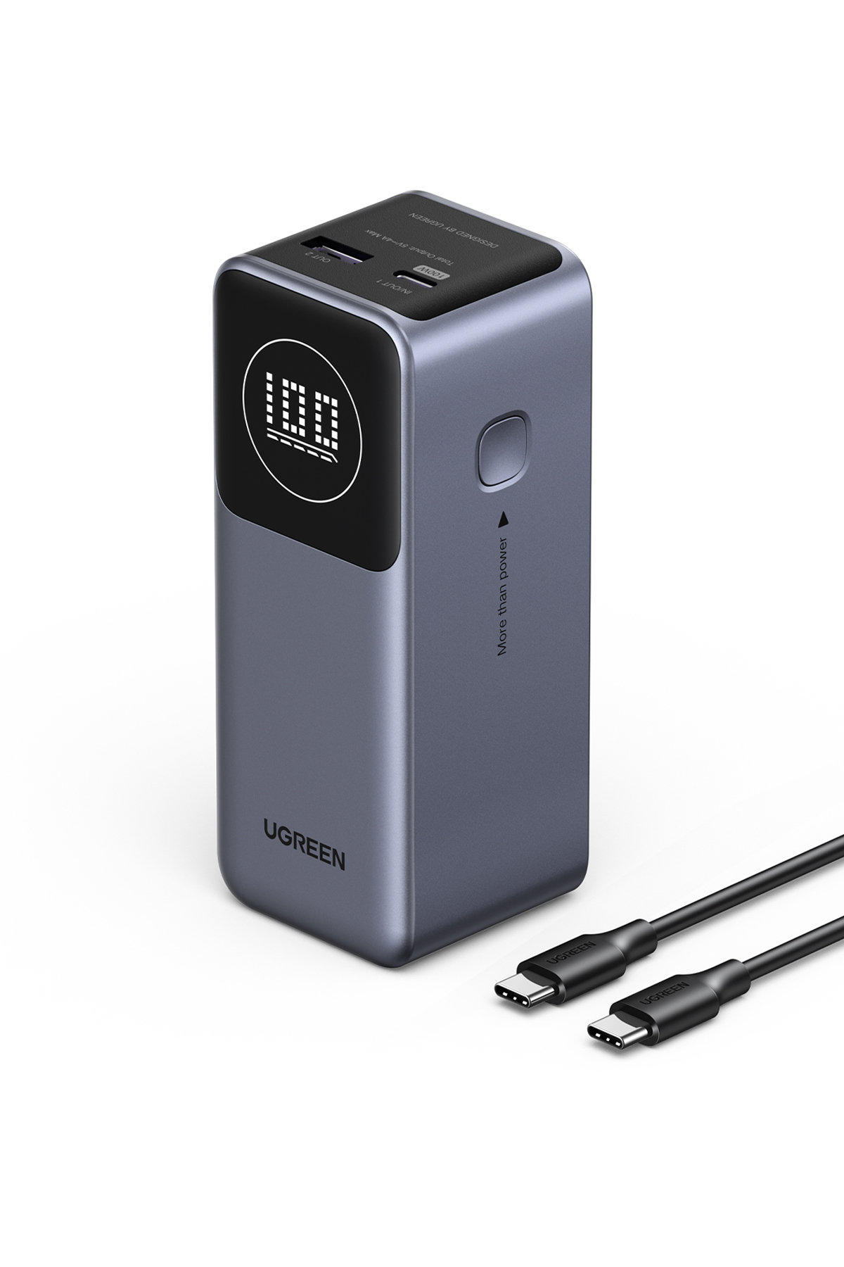پاوربانک NEXODE POWER BANK 12000MAH 100W با صفحه نمایش دیجیتال هوشمند خاکستری اورجینال Ugreen