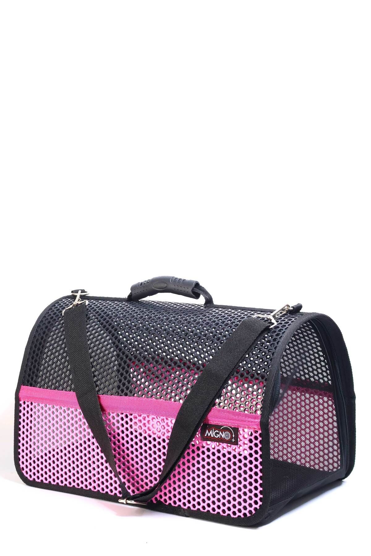 کیف حمل گربه و سگ میگنو Migno Flybag Voyager مدل توری، صورتی و مشکی VOY005