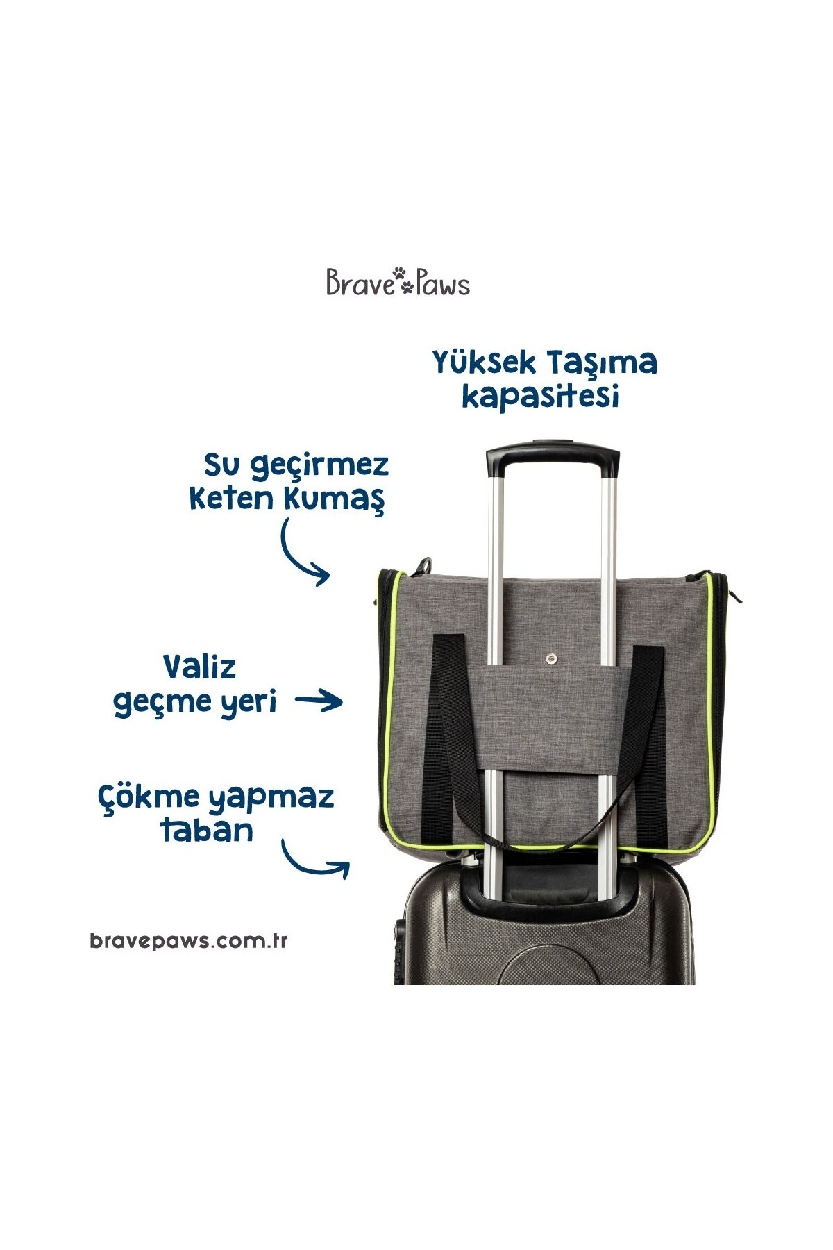 کیف حمل گربه و سگ بریو پاوز BRAVE PAWS مدل مربعی با توری پلاستیکی خاکستری مقاوم در برابر پارگی