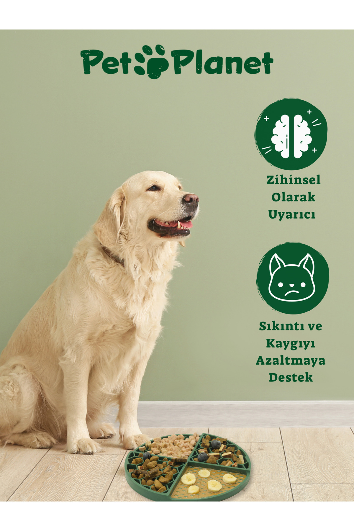 مت لیس‌زدن سگ و گربه پت اند پلنت Pet And Planet، سیلیکونی سبز، مدل PP-YM-24