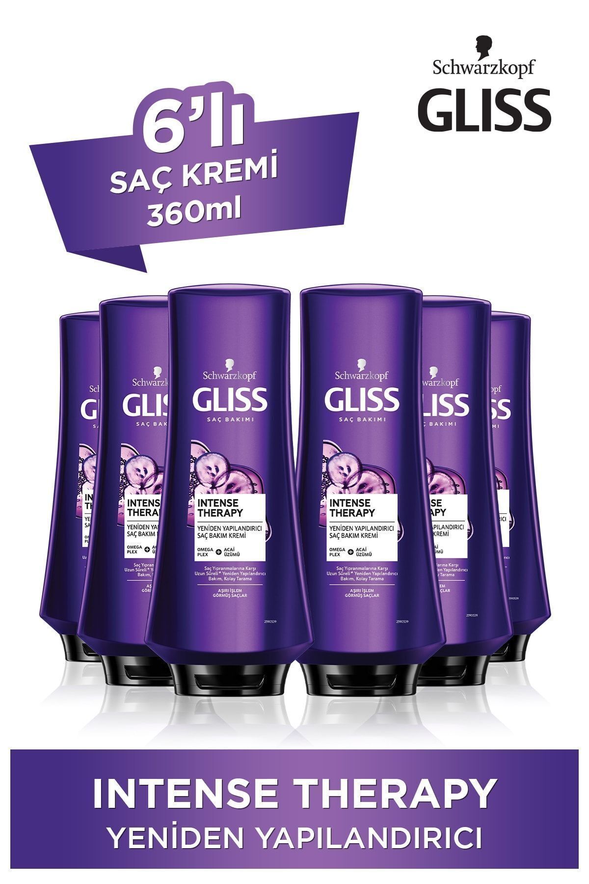 Gliss مرطوب‌کننده موی بازسازی‌کننده با اثرات شدید 360 میلی‌لیتر 6 تایی