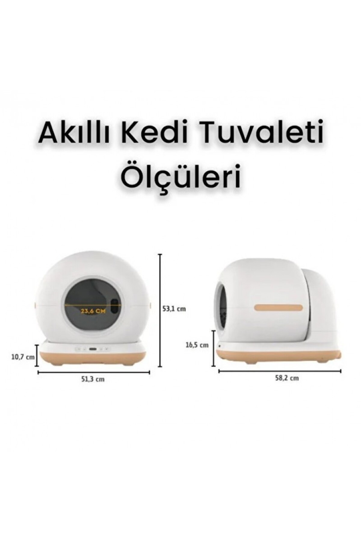توالت هوشمند گربه ینیلیگ Yenilig با دوربین HD، پاک‌سازی خودکار و استریل‌سازی UV 1 Adet