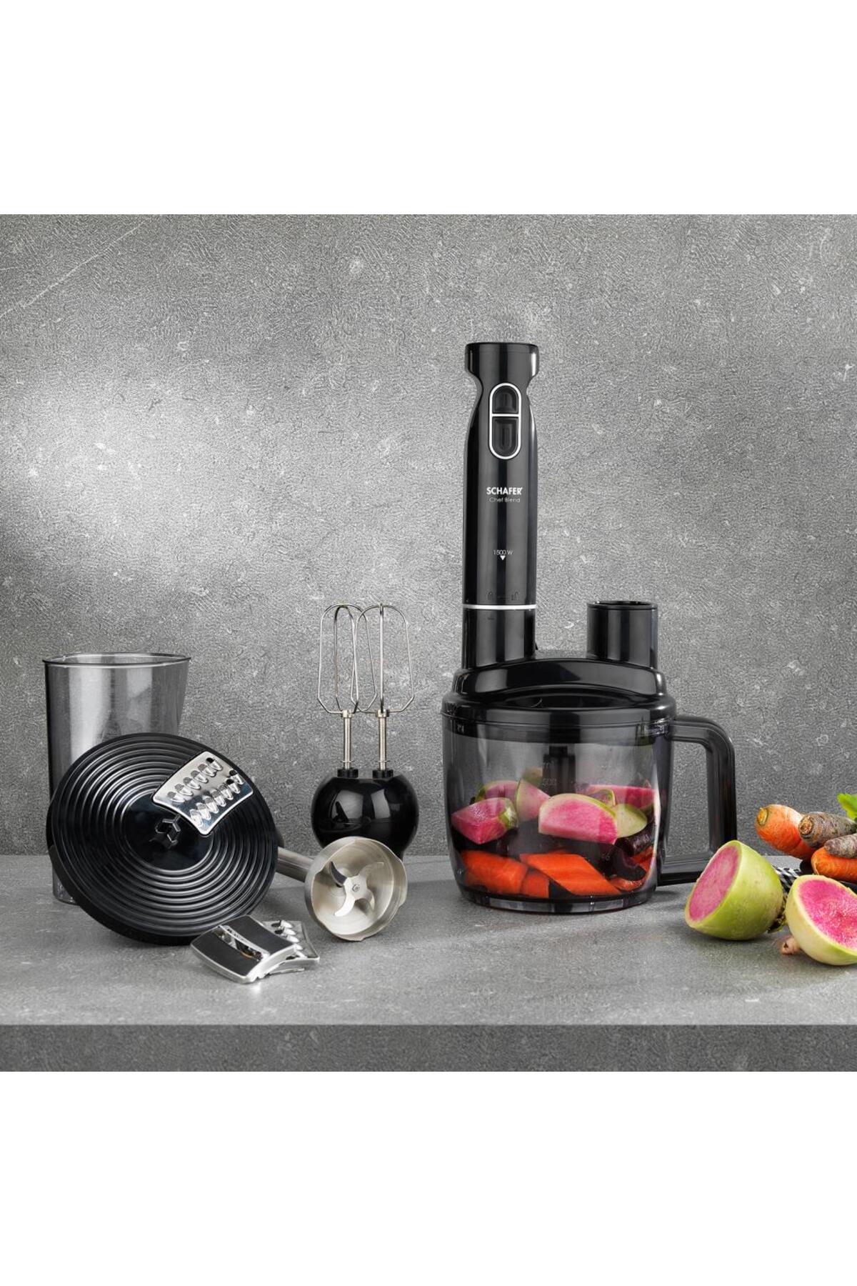 مخلوط کن شخصی CHEF BLEND MEGA BLENDER SET مشکی SILVER اورجینال Schafer