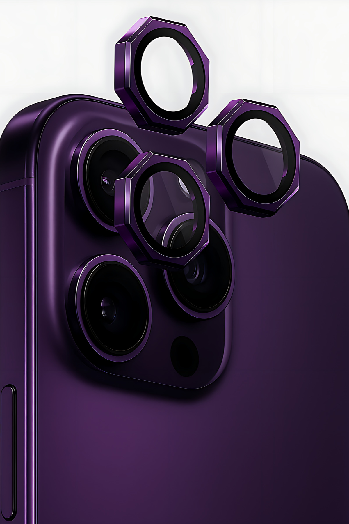 محافظ لنز دوربین چهار ضلعی DEEP PURPLE سازگار با APPLE IPHONE 14 PRO و MAX فیبکس Fibaks