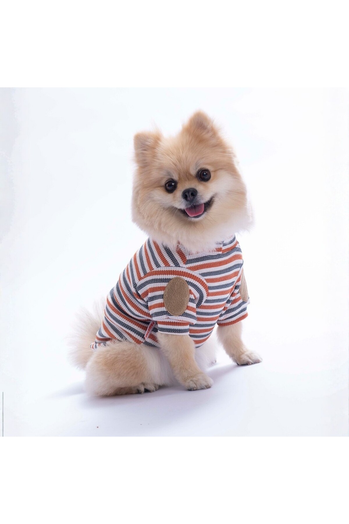سویشرت راه‌راه سگ و گربه پاوستار Pawstar Marseille Softline، قهوه‌ای آجری، مدل PS26-1157