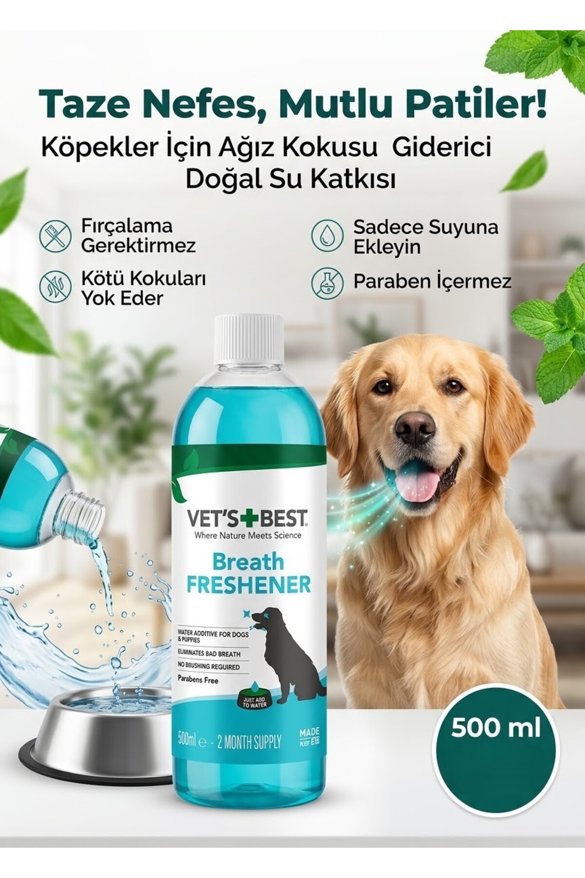 محلول مراقبت دهان سگ وتس بست Vet's Best ۵۰۰ میلی‌لیتر