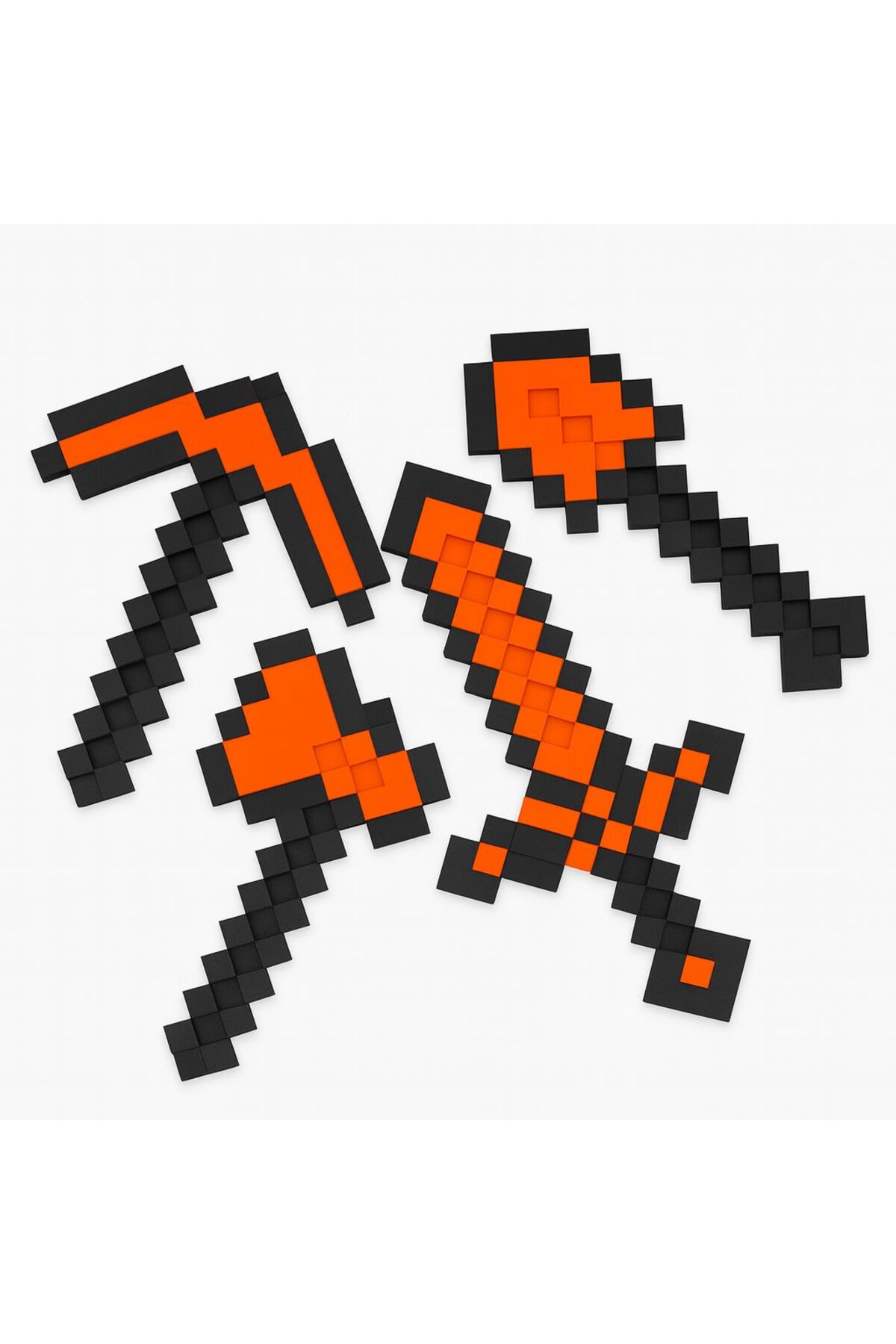 فیگور MINECRAFT SWORD PICKAXE AXE TRIPLE DIAMOND SET 22CM FIGURE ORANGE Modeltek