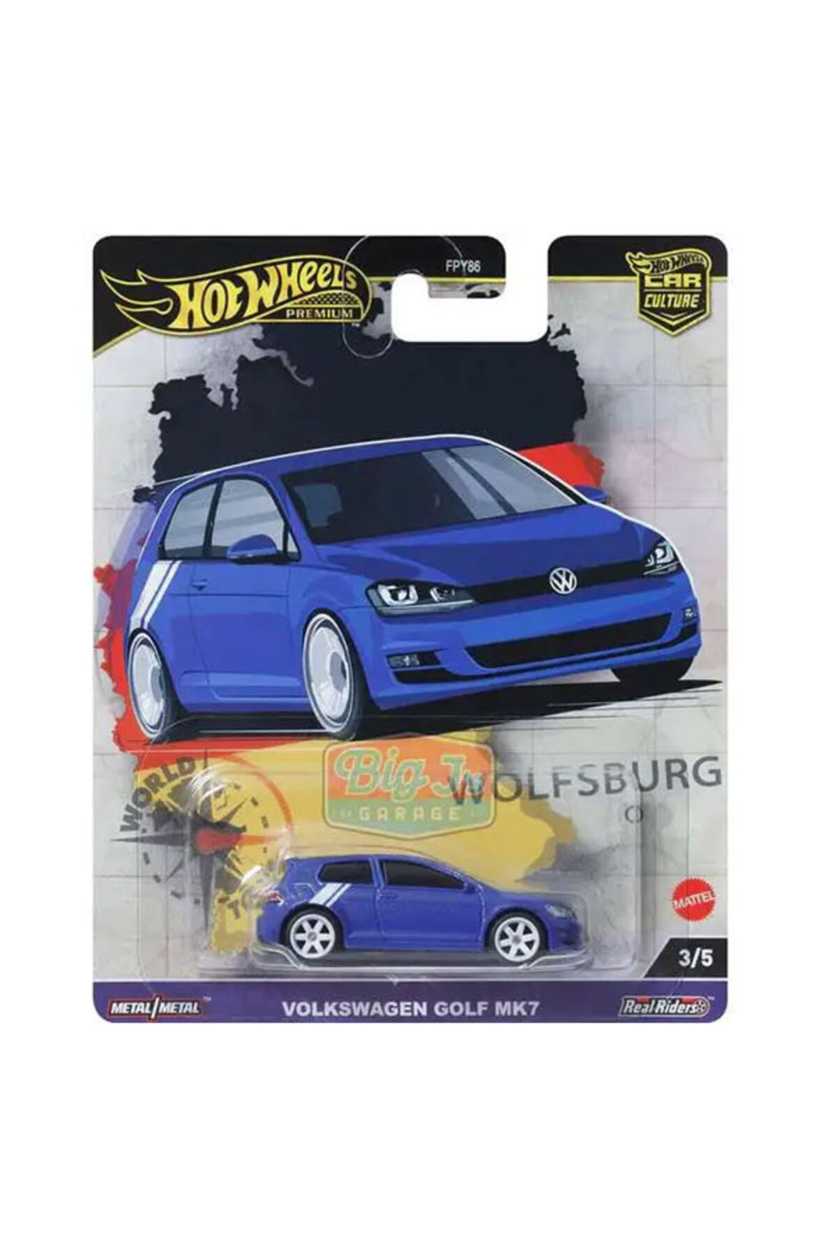 ماشین اسباب بازی کشت اتومبیل پریمیوم فولکس واگن گلف MK7 HRV79 هات ویلز اورجینال HOT WHEELS