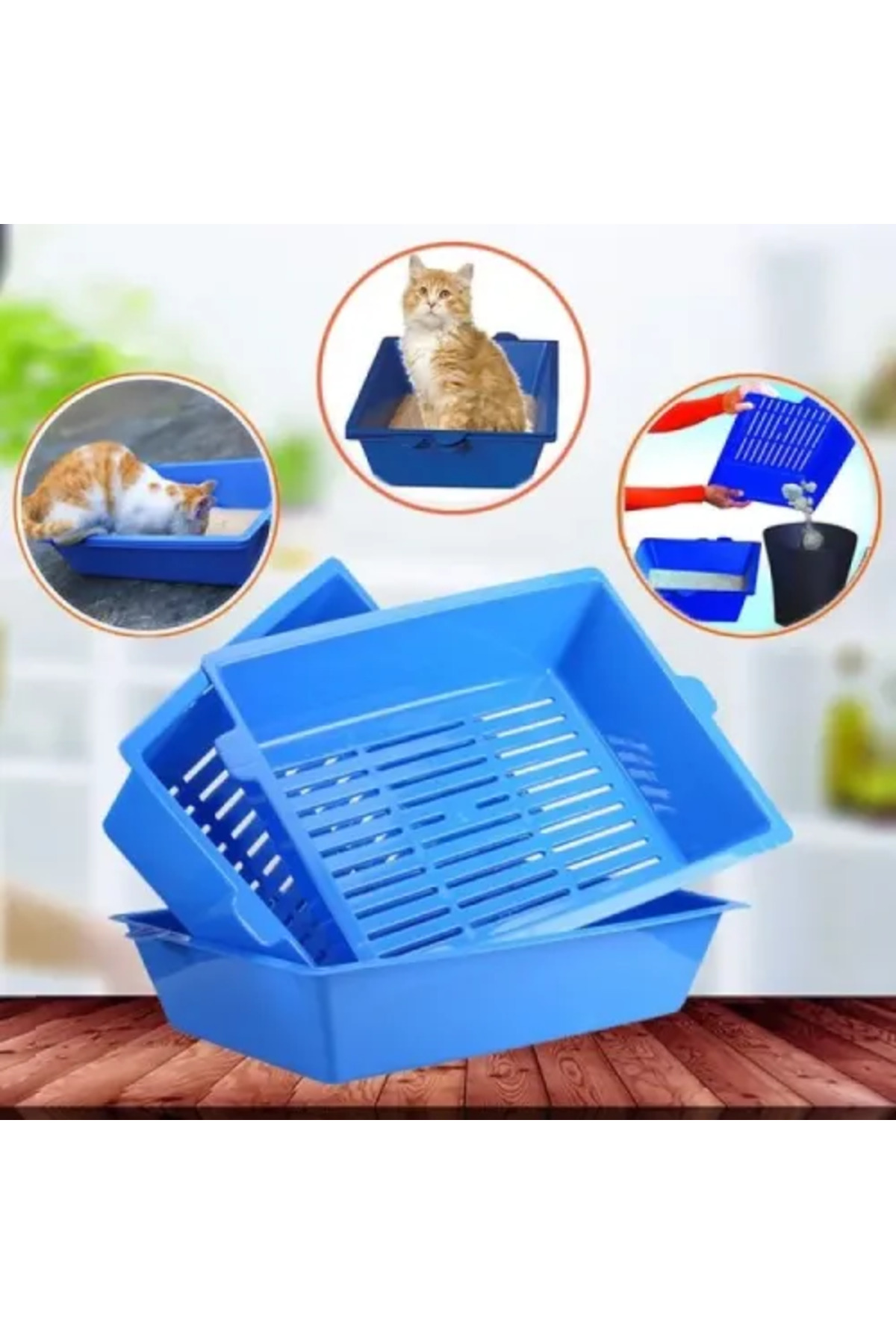 ظرف خاک گربه الک‌دار سه‌لایه گرندسل Grandsell