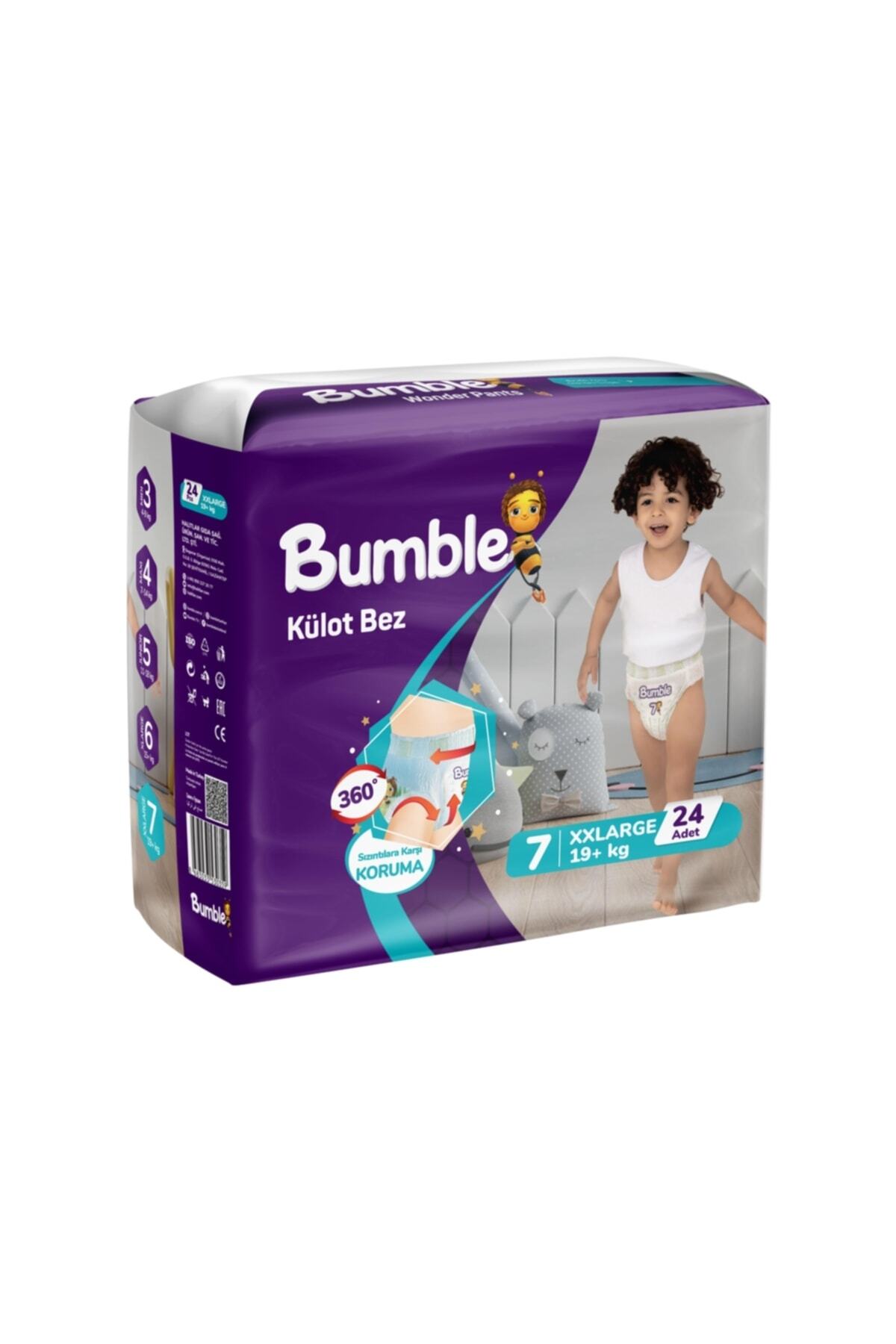پوشک بچه شلوارک سایز 7 XXLARGE 24 پارچه | 19 کیلوگرم اورجینال Bumble