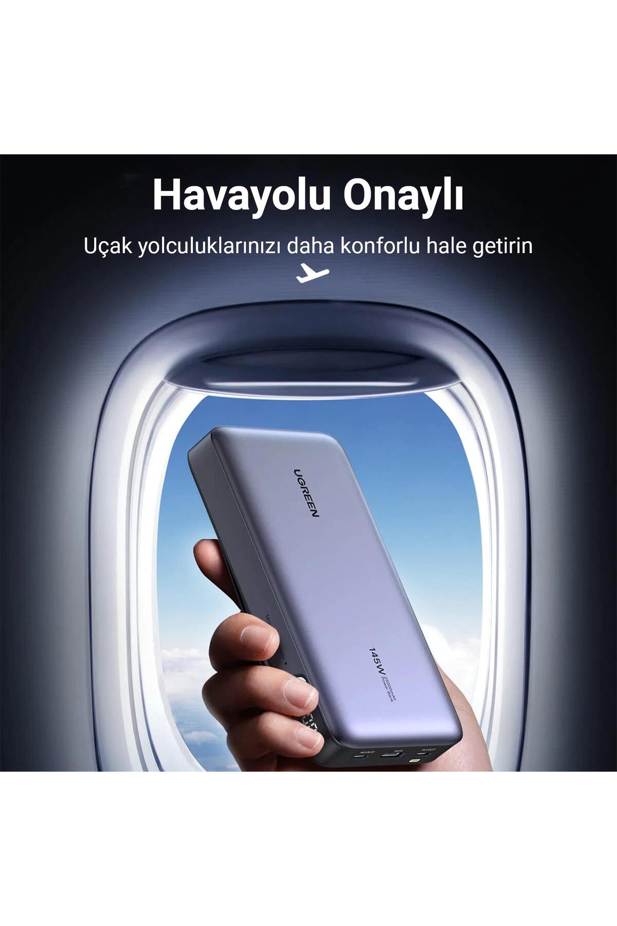 پاوربانک شارژر سریع قابل حمل 145W 25000MAH PD QC 3.0 USB TYPE C با نشانگر LED اورجینال Ugreen