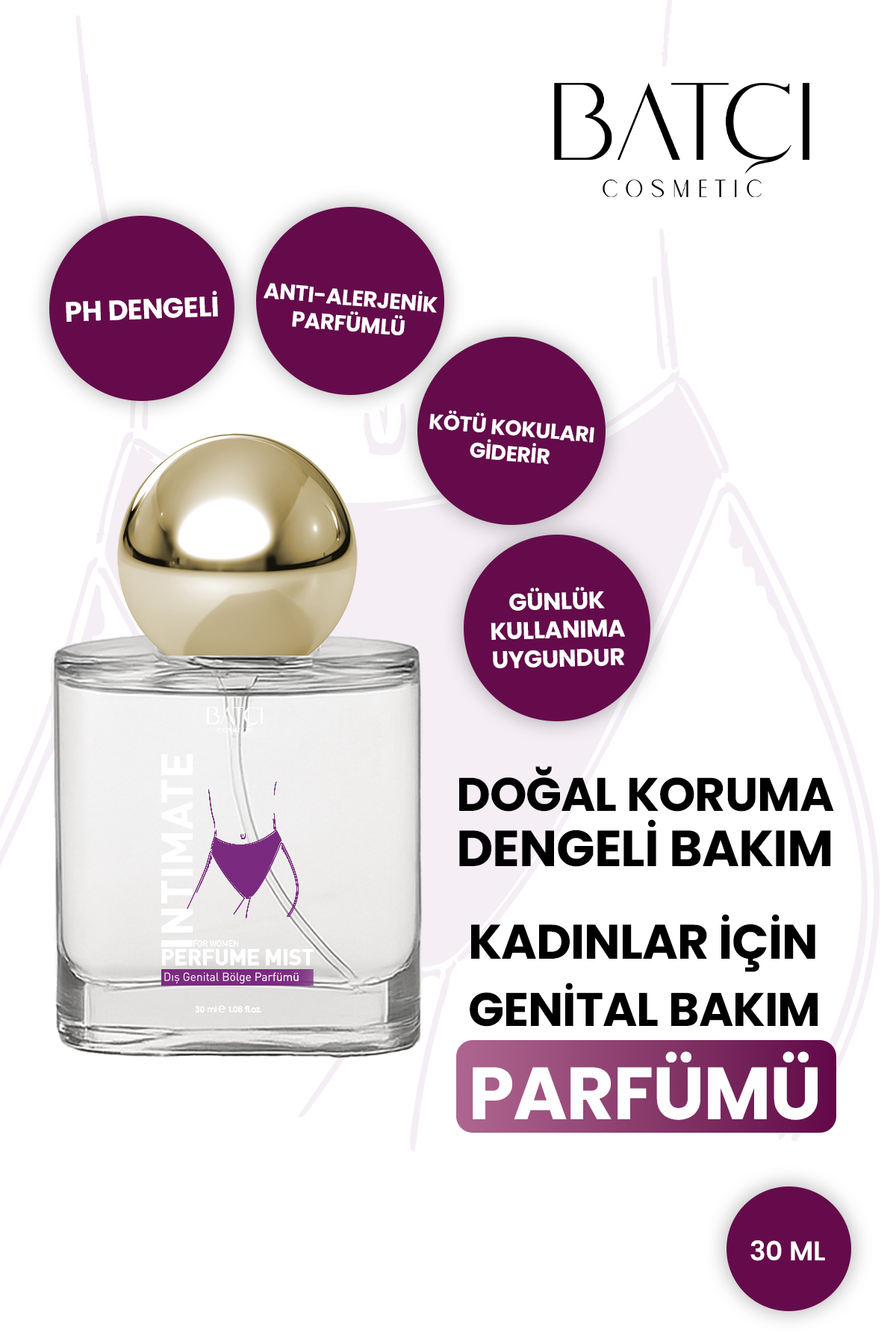 عطر زنانه باتچی مخصوص واژن خارجی زنانه 30 میلی لیتر