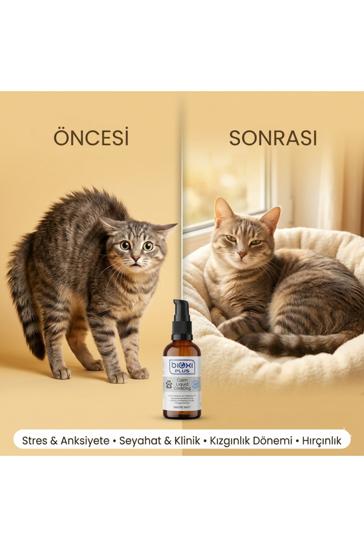 مایع آرام‌بخش گربه و سگ بیوکسی Bioxi Plus Calming Liquid، ۵۰ میلی‌لیتر