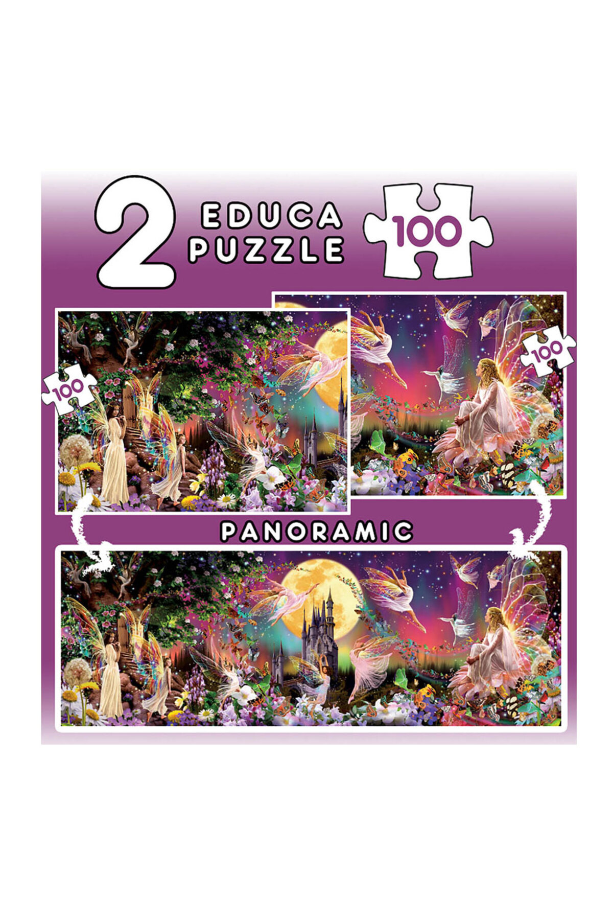 پازل ها و یاپبوزهای کودک 2X100 TRIPTICO DE HADAS FSCR 19291 ادوکا اورجینال EDUCA