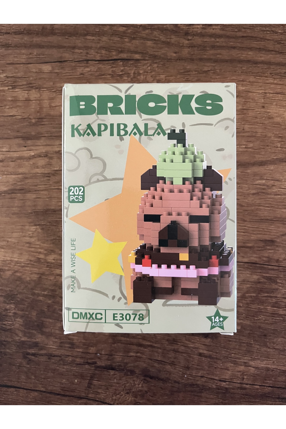 پازل سه بعدی 202 قطعه شخصیت CAPYBARA BRICKS شکل 3 اره منبت کاری مویی ساخت اسباب بازی مینی لگو synshop
