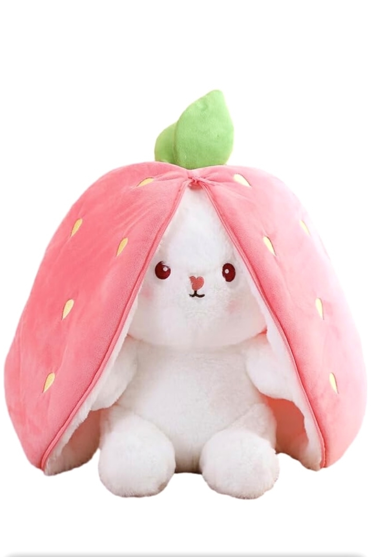 اسباب بازی های پشمی SWEETEST STRAWBERRY RABBIT SLEEPING FRIEND 50CM طراحی خاص هم توت فرنگی و خرگوش صورتی Canestar