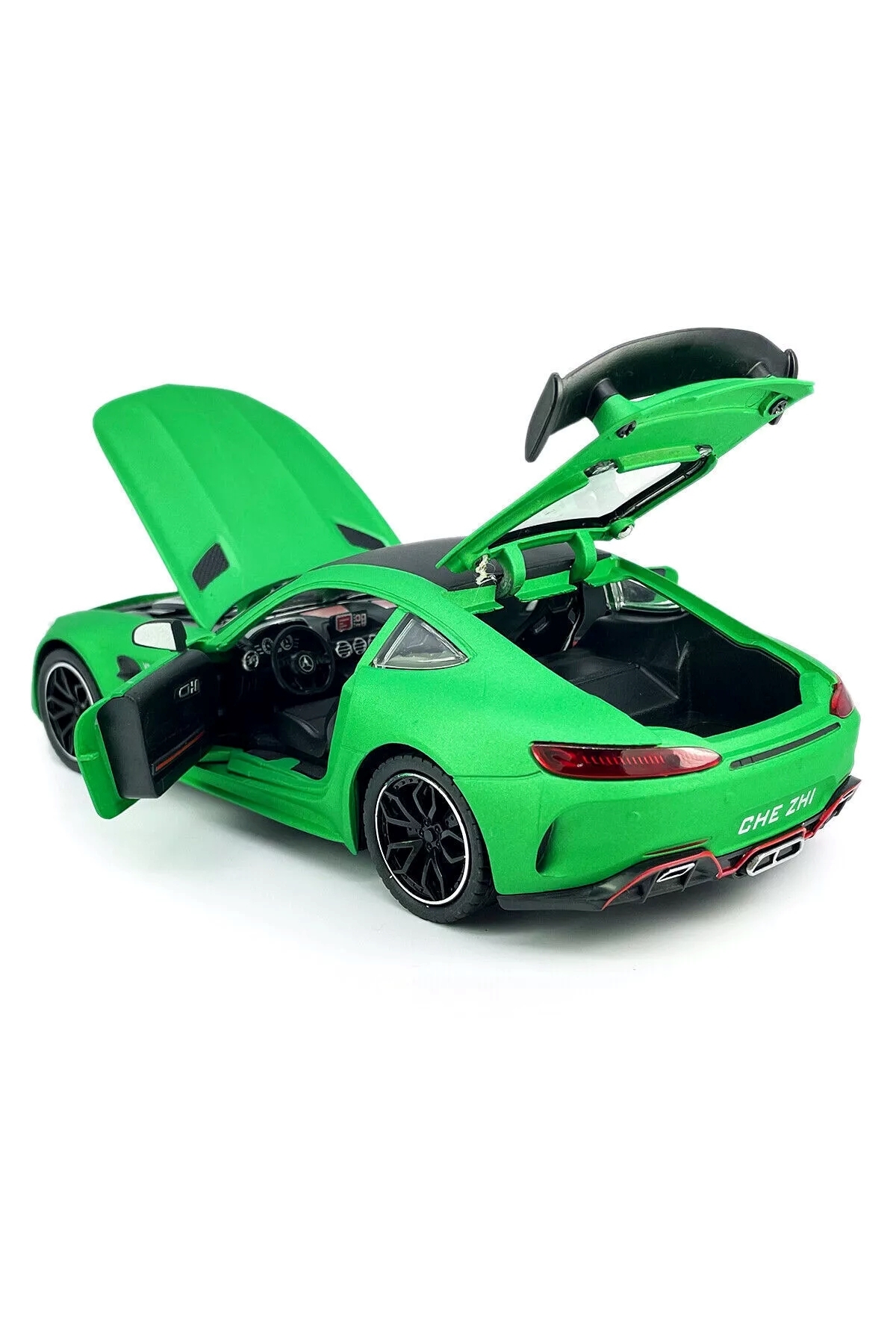 مدل خودرو مرسدس بنز AMG GTR ماشین V8 توربو با درهای باز چراغ و صدا اورجینال scntoys
