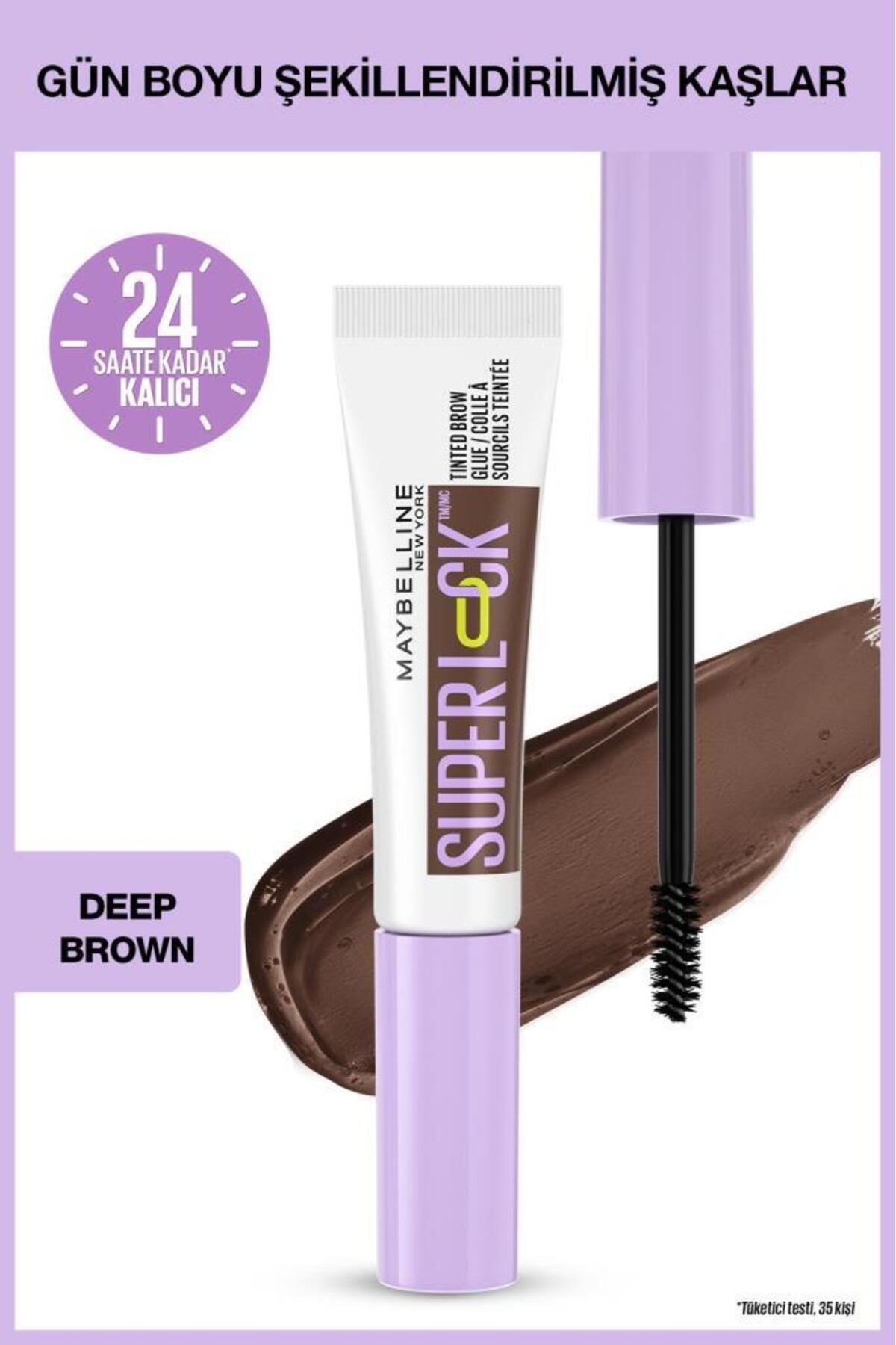 ریمل ابرو قهوه ای تیره 24 ساعت ماندگاری فوق العاده چسب Maybelline New York