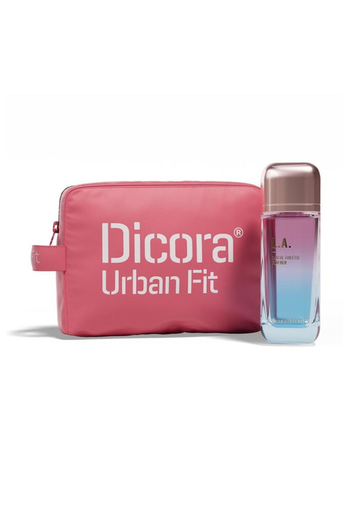 عطر زنانه دیکورا اوربان فیت DICORA URBAN FIT، L.A.، EDT، ۱۵۰ میلی‌لیتر، ست کیف‌دار