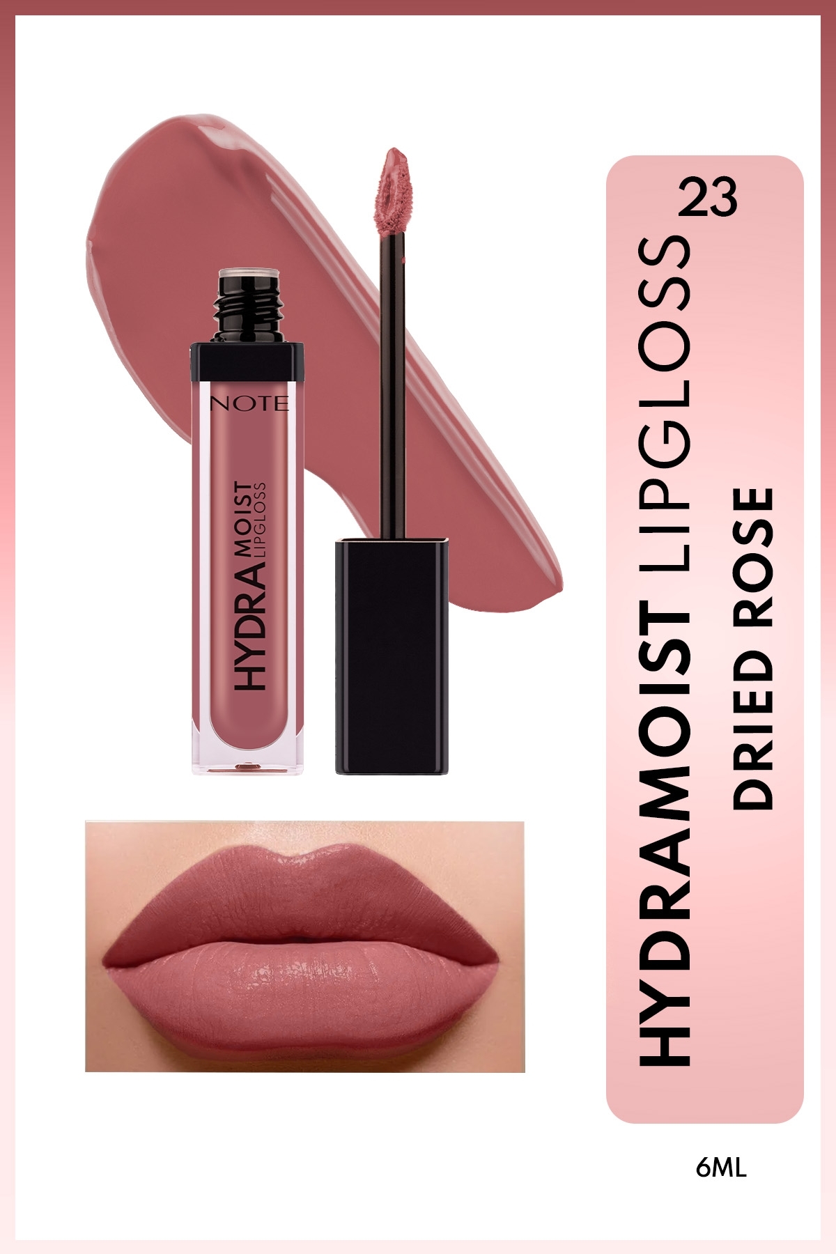 براق کننده لب مرطوب HYDRAMOIST LIPGLOSS 23 رز خشک صورتی Note Cosmetics