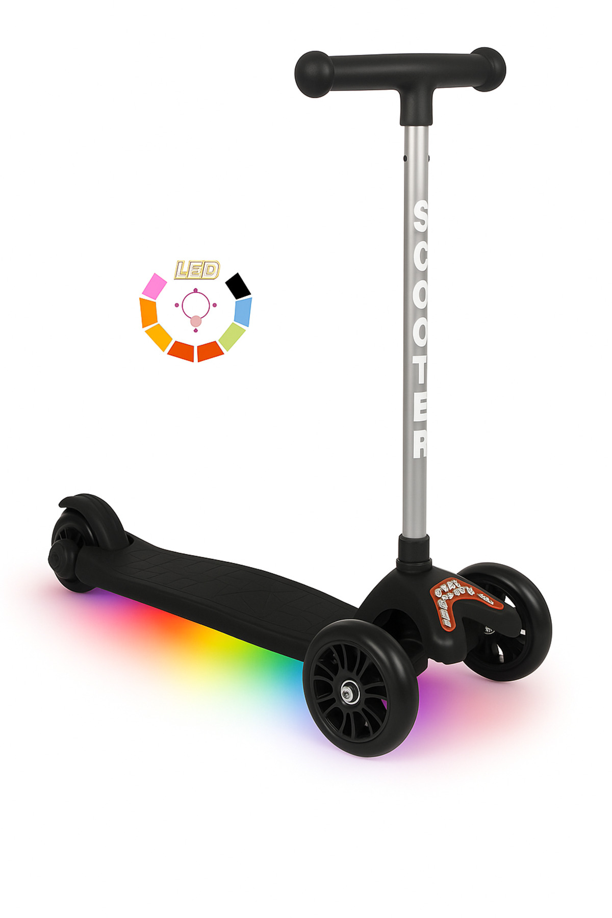 اسکوتر لومی با چراغ LED – کودکان 3 چرخ فرمان و تنظیم ارتفاع از ترکیه Tois