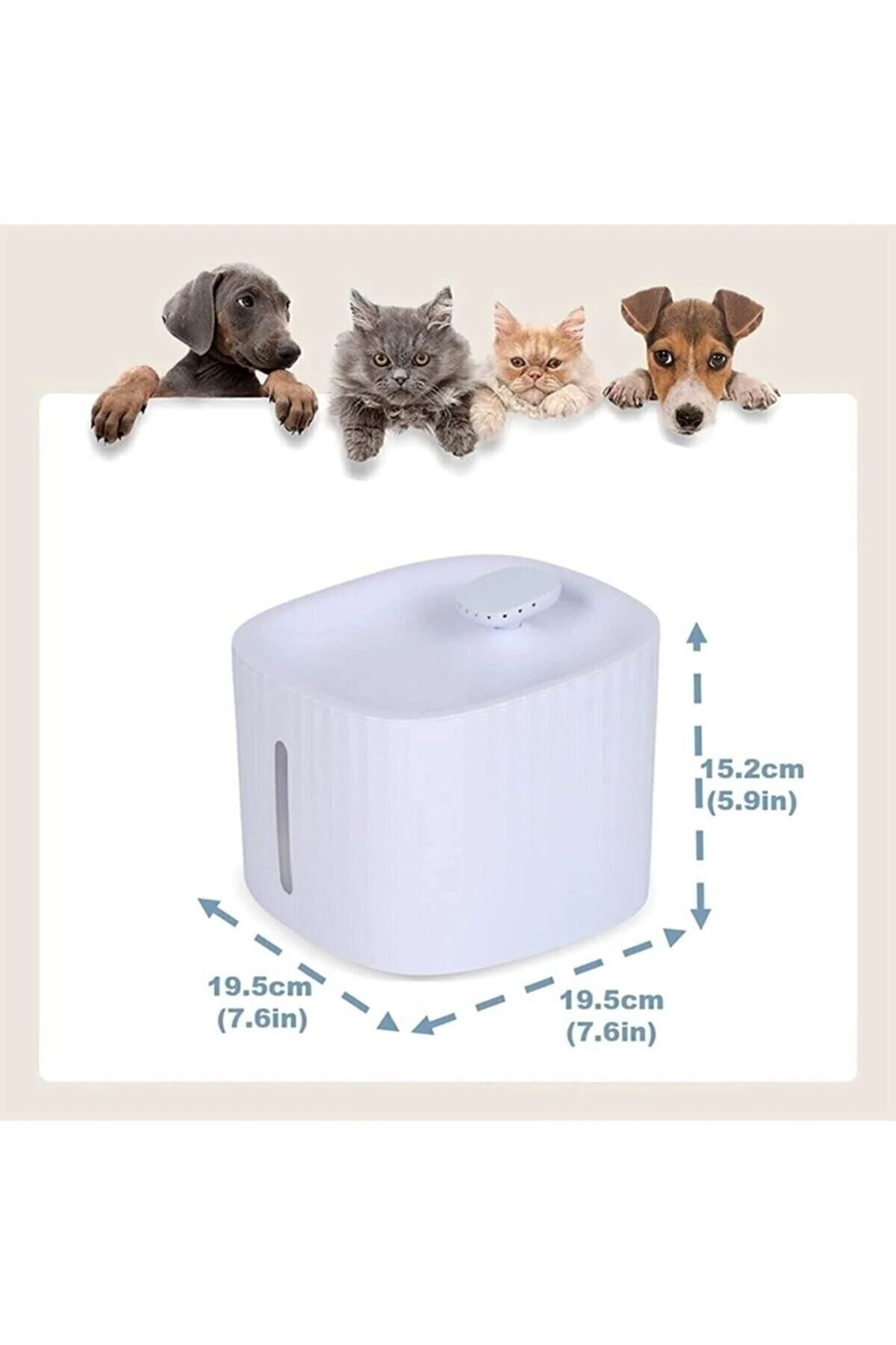آبخوری اتوماتیک فواره‌ای سگ و گربه فوگی Fogy، چراغ LED و ظرفیت ۳ لیتر