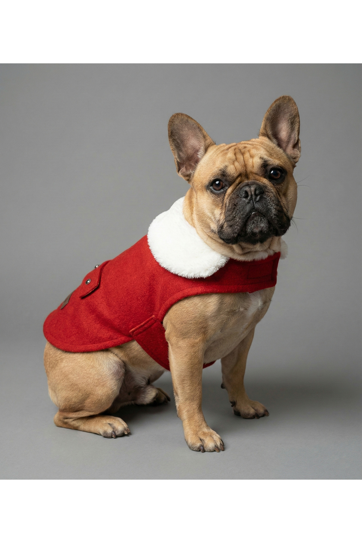 پالتو سگ نوبل‌داگ NobleDog قرمز با یقه خز و بست چسبی