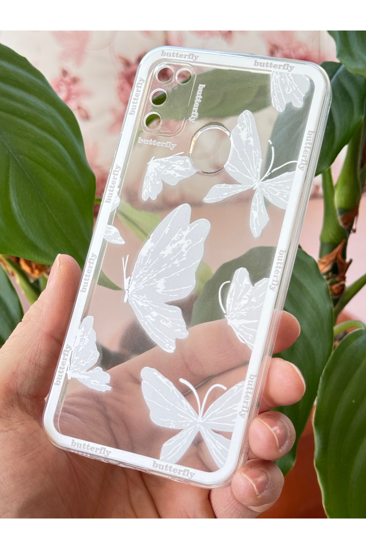 کاور و قاب پوشش محافظ سیلیکونی نرم دوربین با طرح پروانه شفاف SAMSUNG GALAXY M30S M21 فیبکس Fibaks