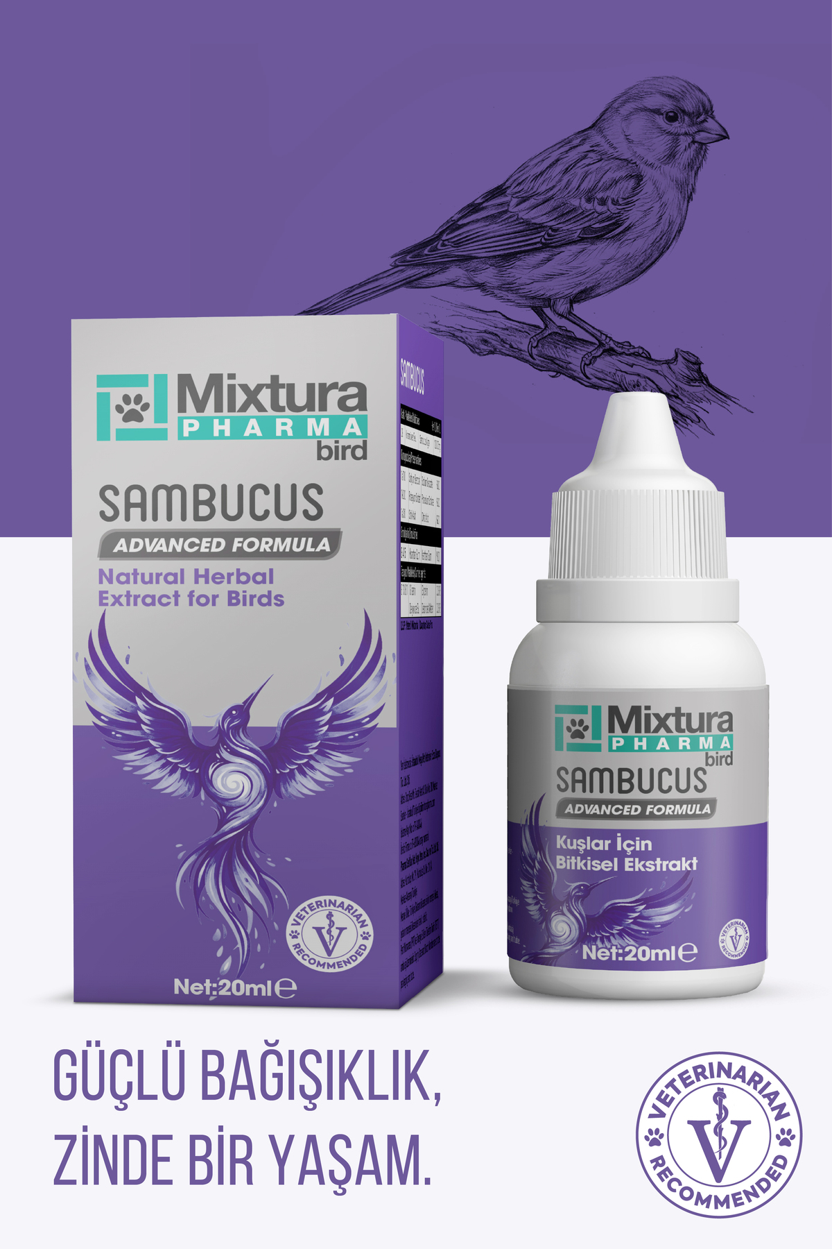محصول سلامت پرندگان میکستورا فارما Mixtura Pharma BİRD SAMBUCUS، مدل 28000