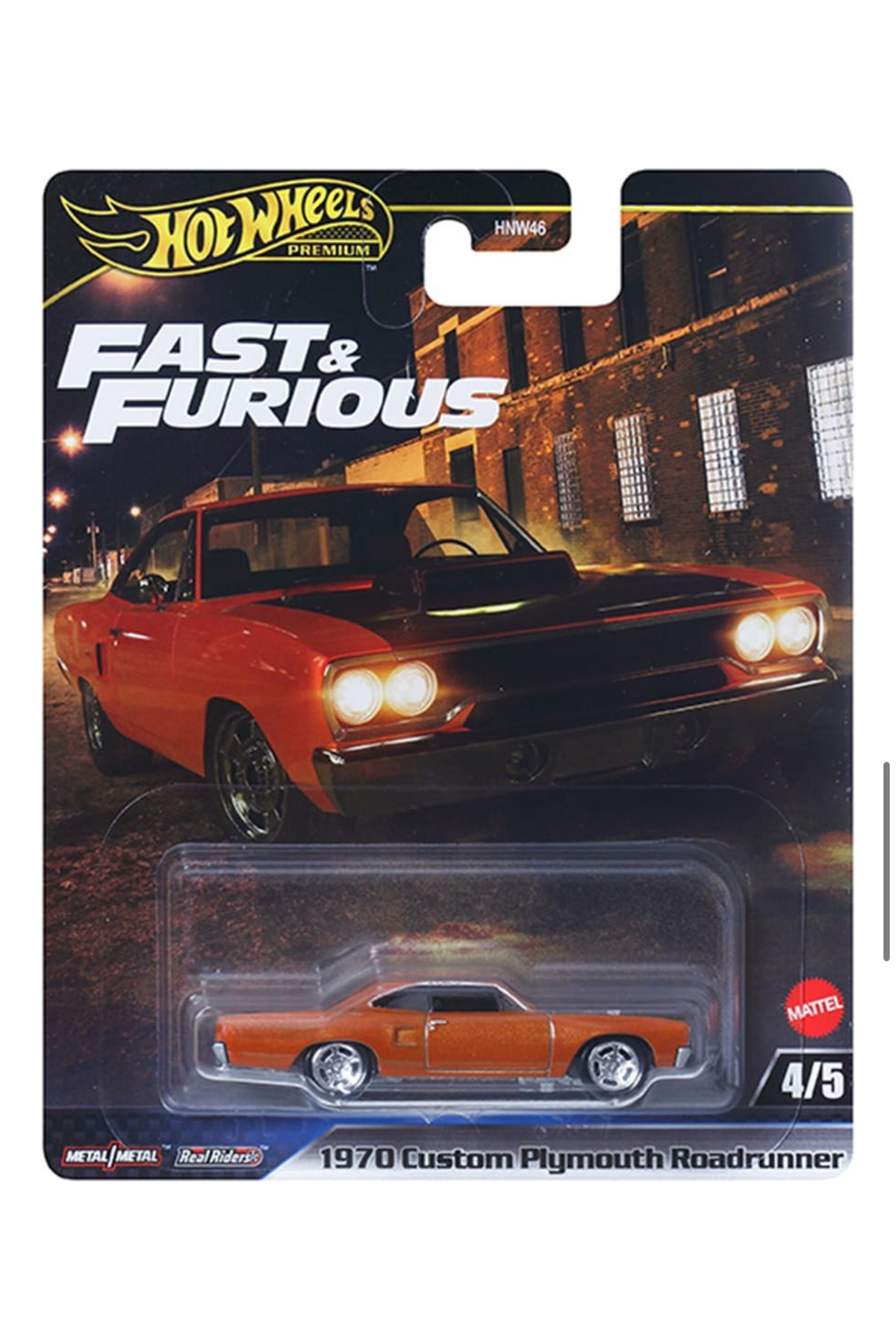 ماشین اسباب بازی FAST & FURIOUS PREMIUM 1970 CUSTOM PLYMOUTH ROADRUNNER HOT WHEELS