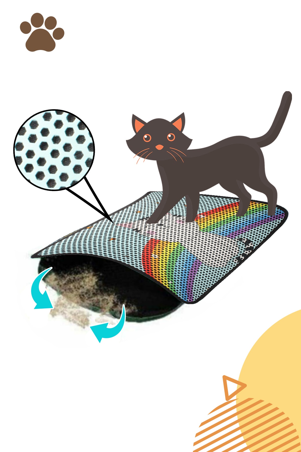 زیرانداز الک‌دار جمع‌آوری خاک گربه ۶۰×۴۵ سانتی‌متر پت پالاس Pet Palace چندرنگ