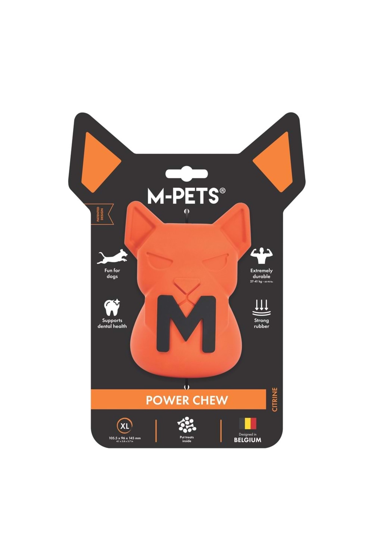 اسباب‌بازی تشویقی جویدنی سگ ام‌پتس M-PETS Citrine XL، لاستیکی، نارنجی