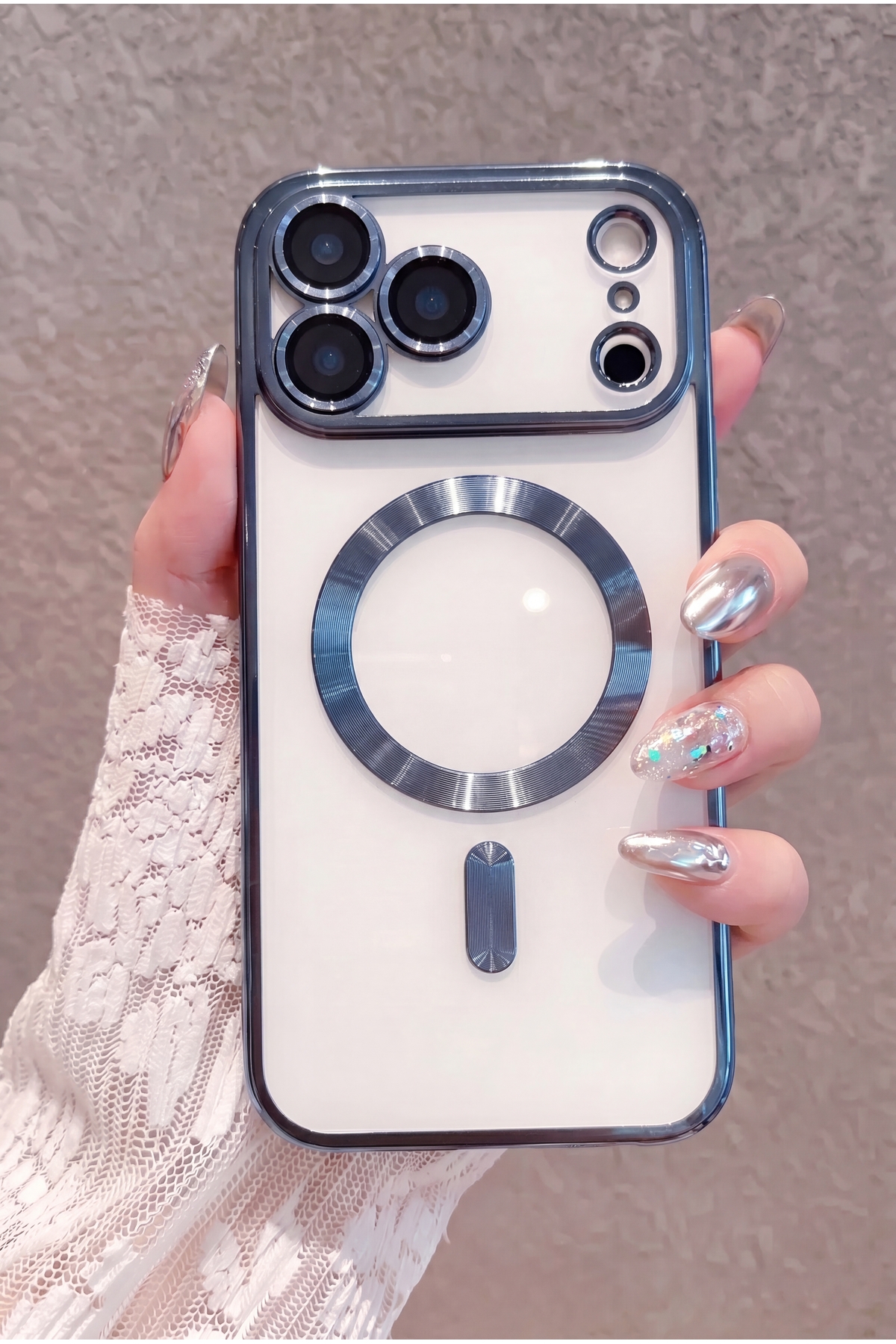 کاور و قاب محافظ لنز دوربین IPHONE 17 PRO MAX CASE MAGSAFE CHARGING LOCK پوشش نرم شفاف رنگی فیبکس Fibaks