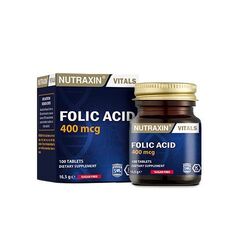 مکمل غذایی فولیک اسید نوتراکسین Nutraxin ۴۰۰ میکروگرم، ۱۰۰ قرص