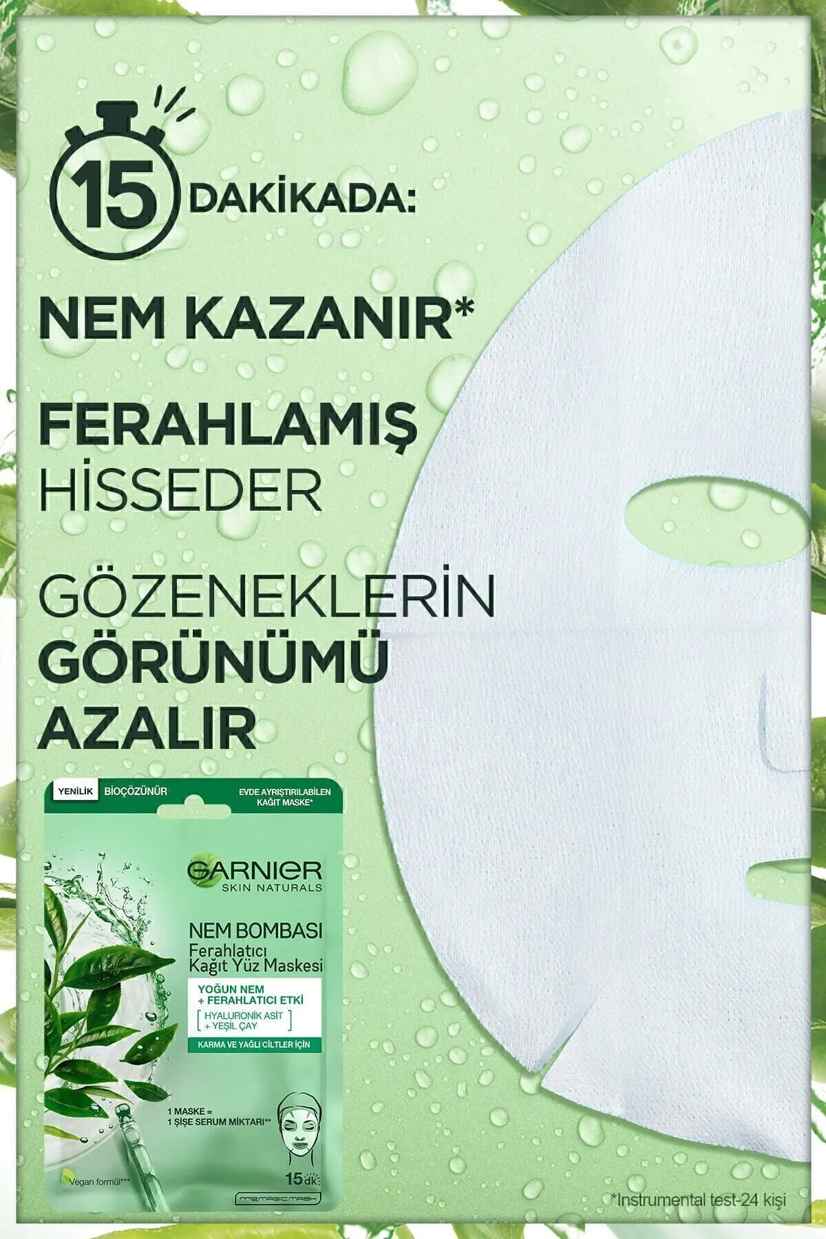 Garnier ماسک کاغذی تازه‌کننده مرطوب‌کننده 28 گرم