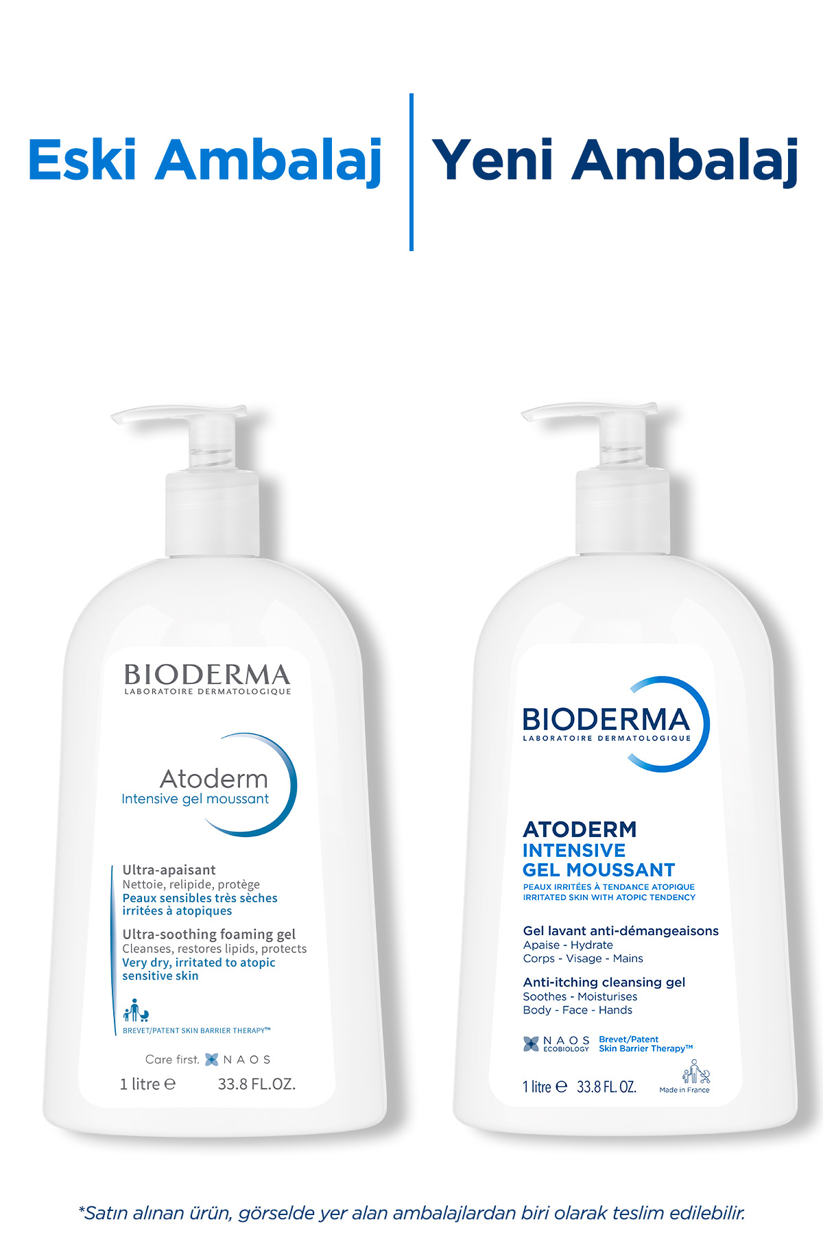 ژل شستشوی بدن و صورت مدل Atoderm با حجم 1 لیتر  بایودرما Bioderma