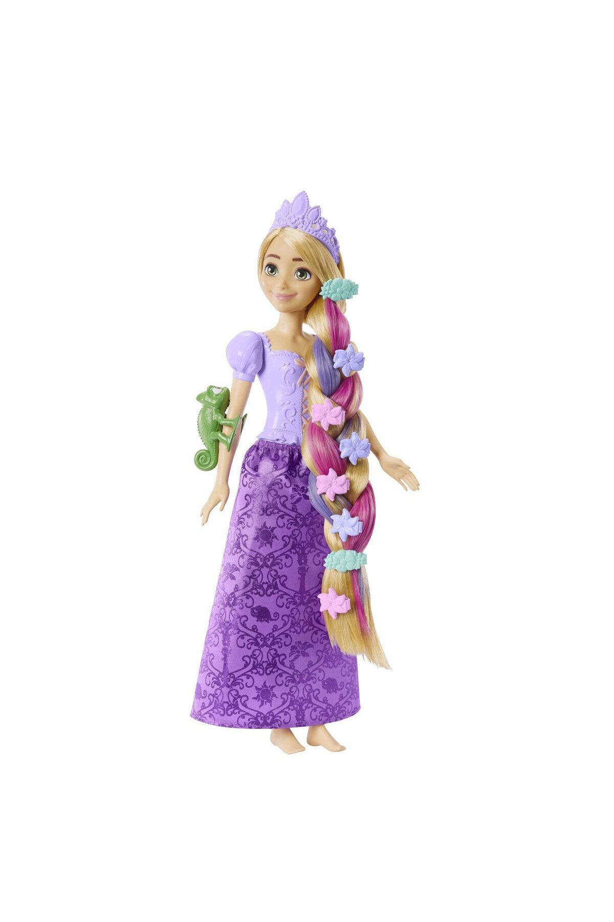 عروسک های اسباب بازی و لوازم جانبی MATTEL DISNEY PRINCESS RAPUNZEL با موهای جادویی تغییر رنگ HLW18 DİSNEY