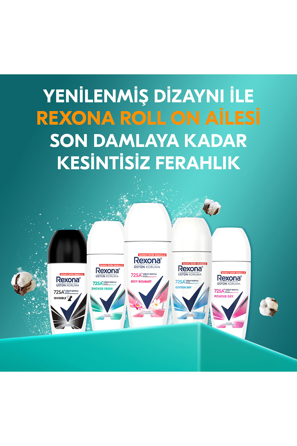 ست مراقبت پوست محافظ سوپریور دئودورانت زنانه رول آن پنبه خشک 50 میل Rexona
