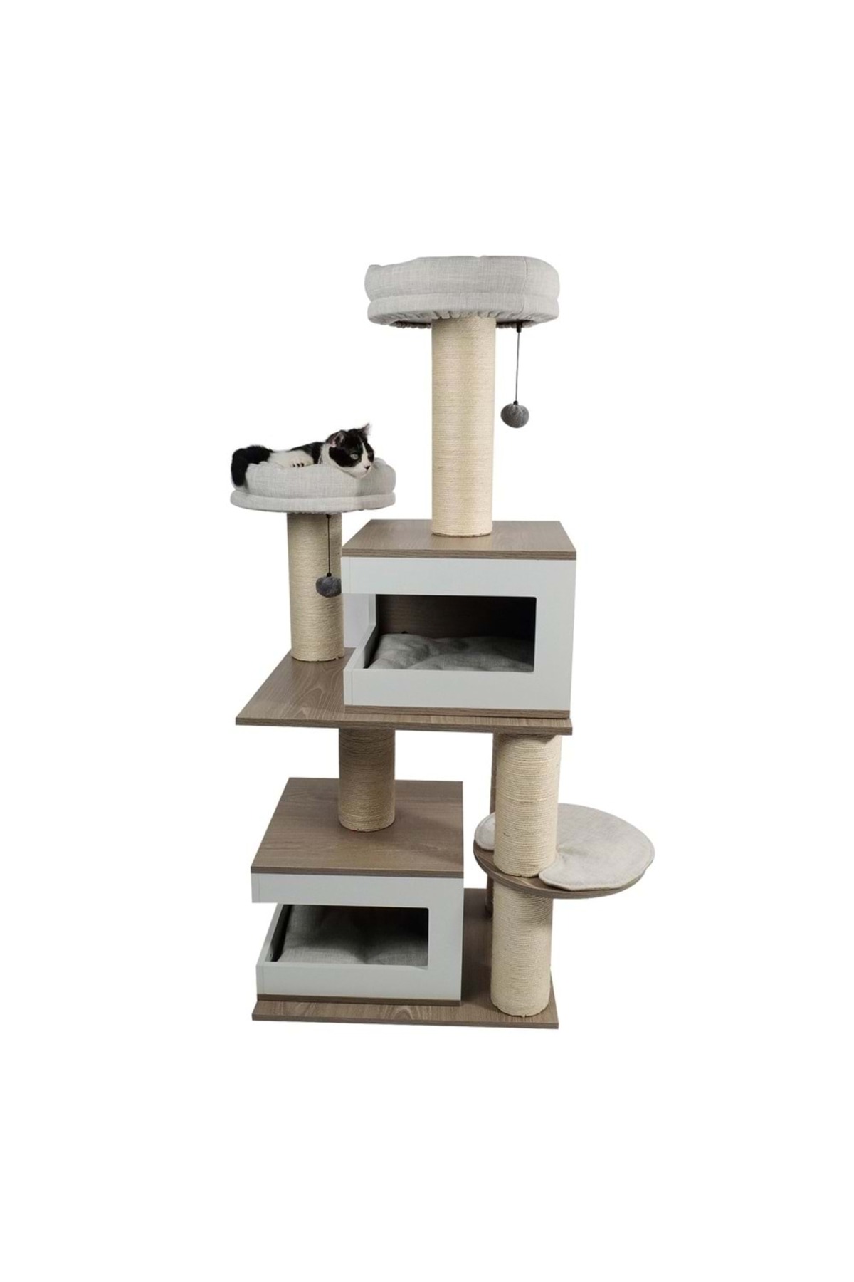 خانه و اسکرچر گربه ام‌پتس M-PETS CAT ELITE MONICA، ۸۸×۶۲×۱۴۰ سانتی‌متر بژ