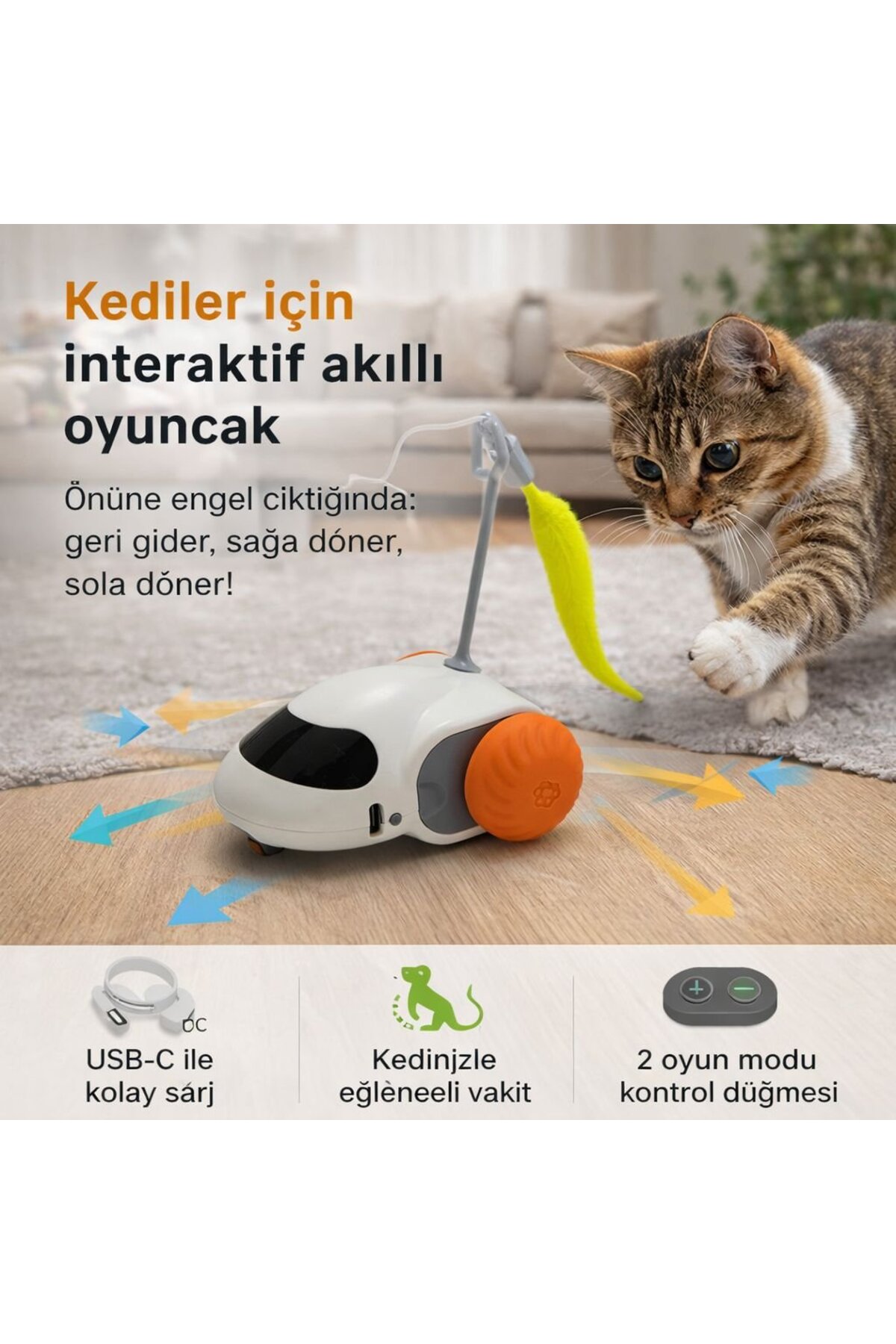 اسباب‌بازی ماشین متحرک گربه نانبل Nunbell چندرنگ