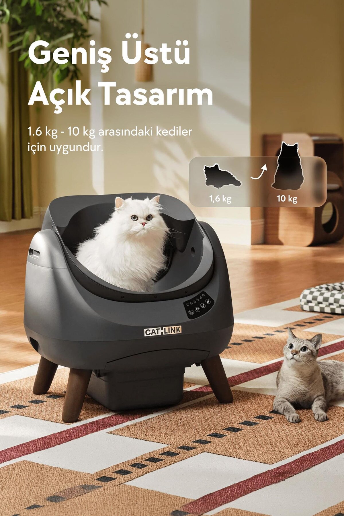 توالت گربه اتوماتیک روباز زامپا Zampa CATLINK Scooper Open-X