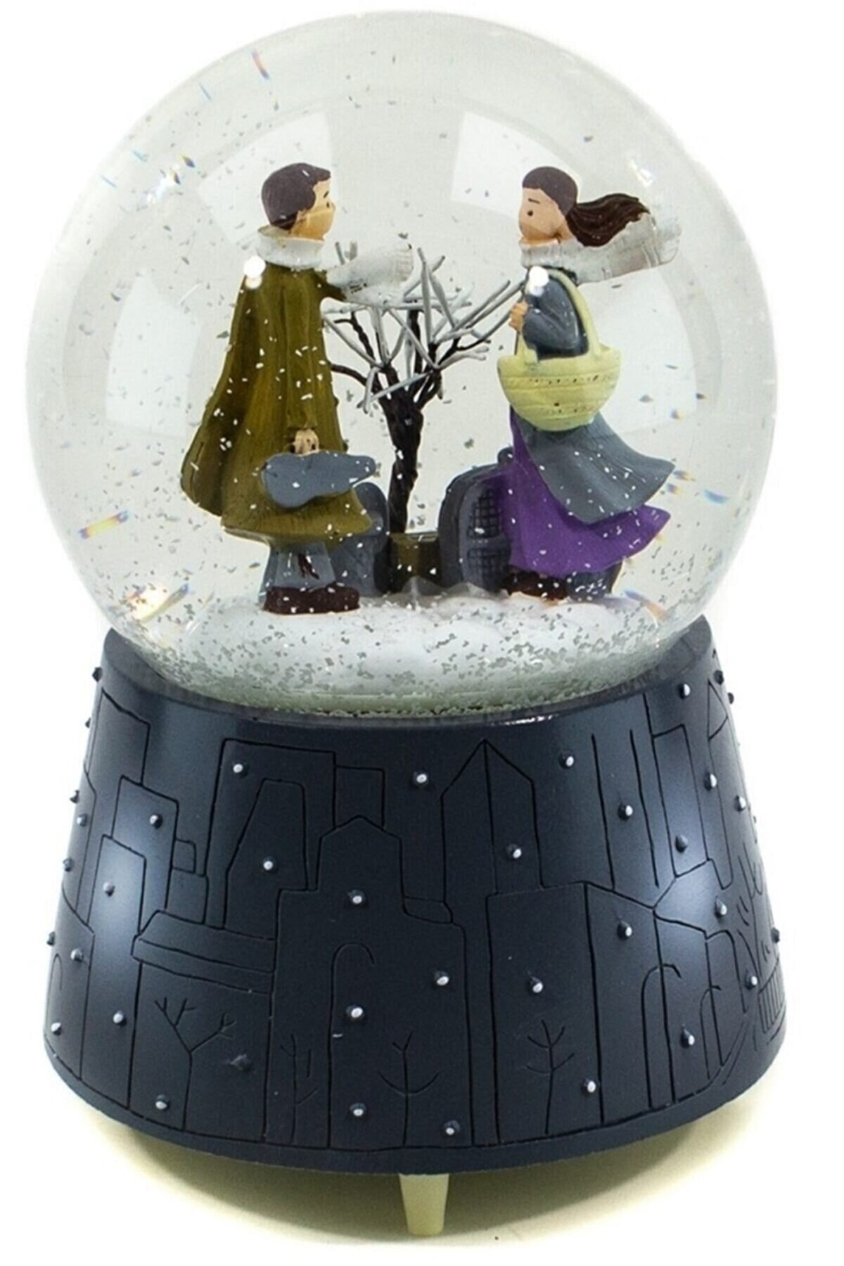 گوی برفی هدیه برای عاشقان WINTER FAIRY TALE SNOW GLOBE سایز بزرگ با موسیقی و نور اسپری شده از ترکیه hediyeconcepti